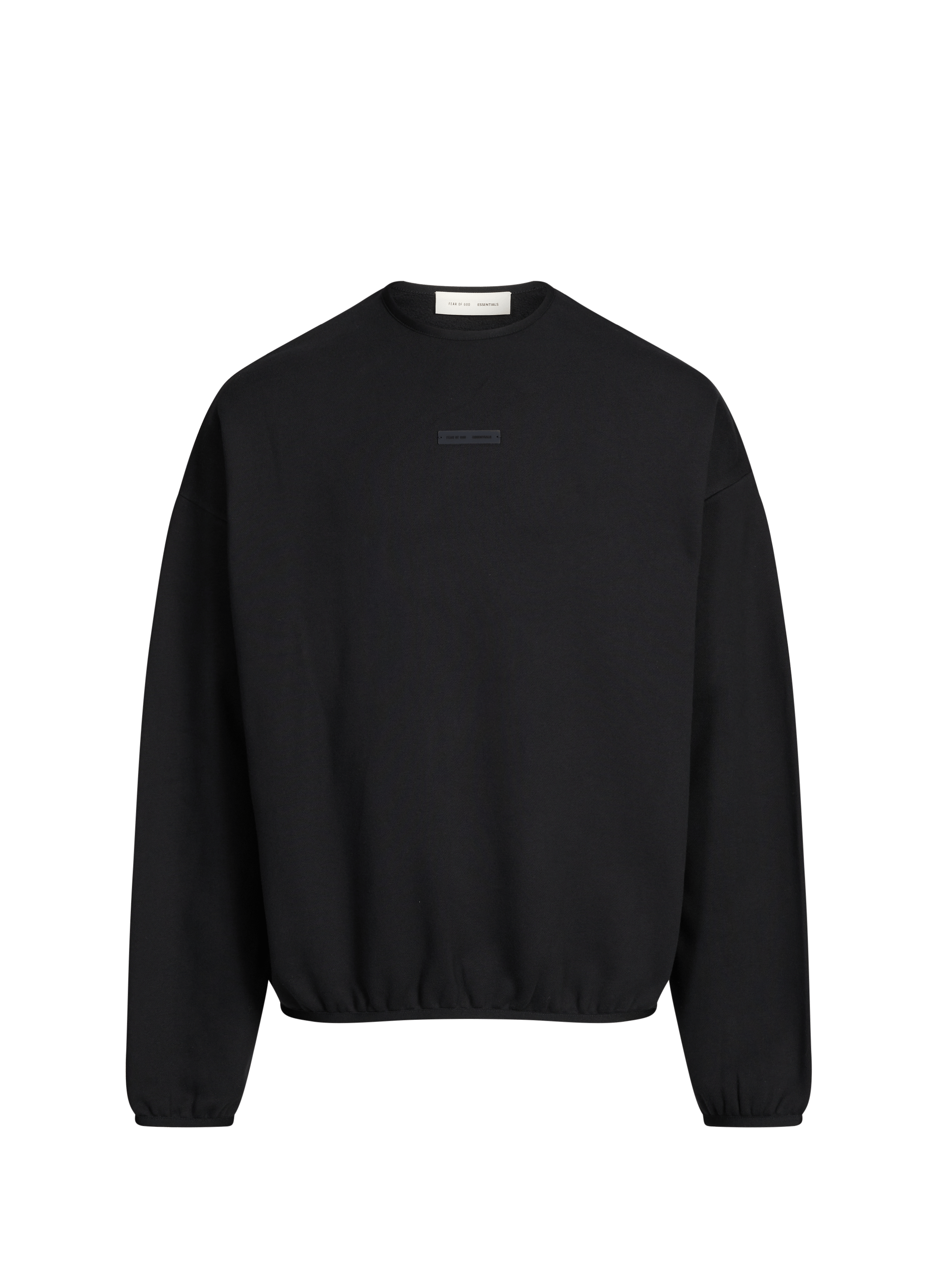 Oversized round neck sweatshirt in blended cotton. FEAR OF GOD ESSENTIALS Black