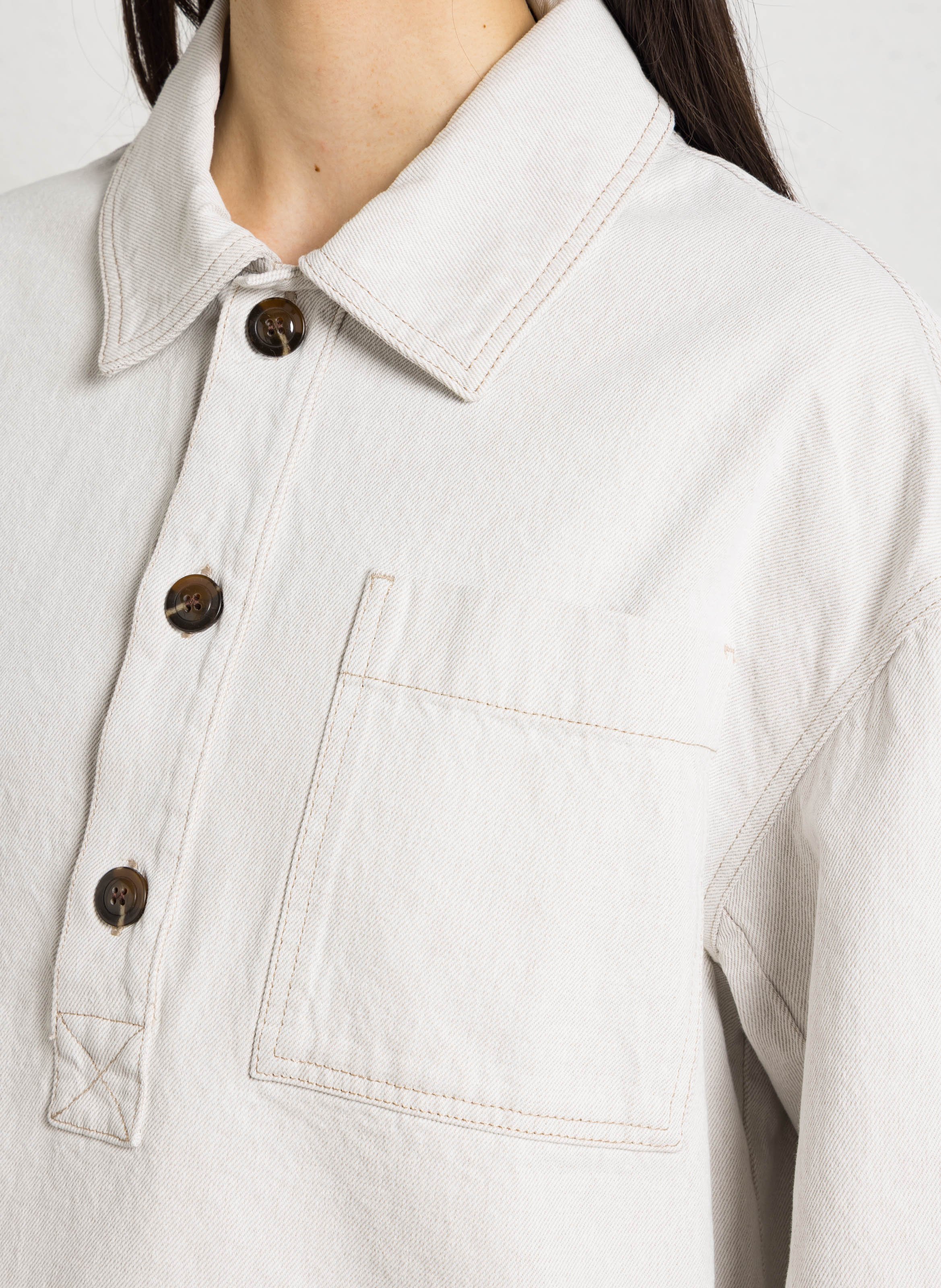 Surchemise ample en denim austin SOEUR Beige