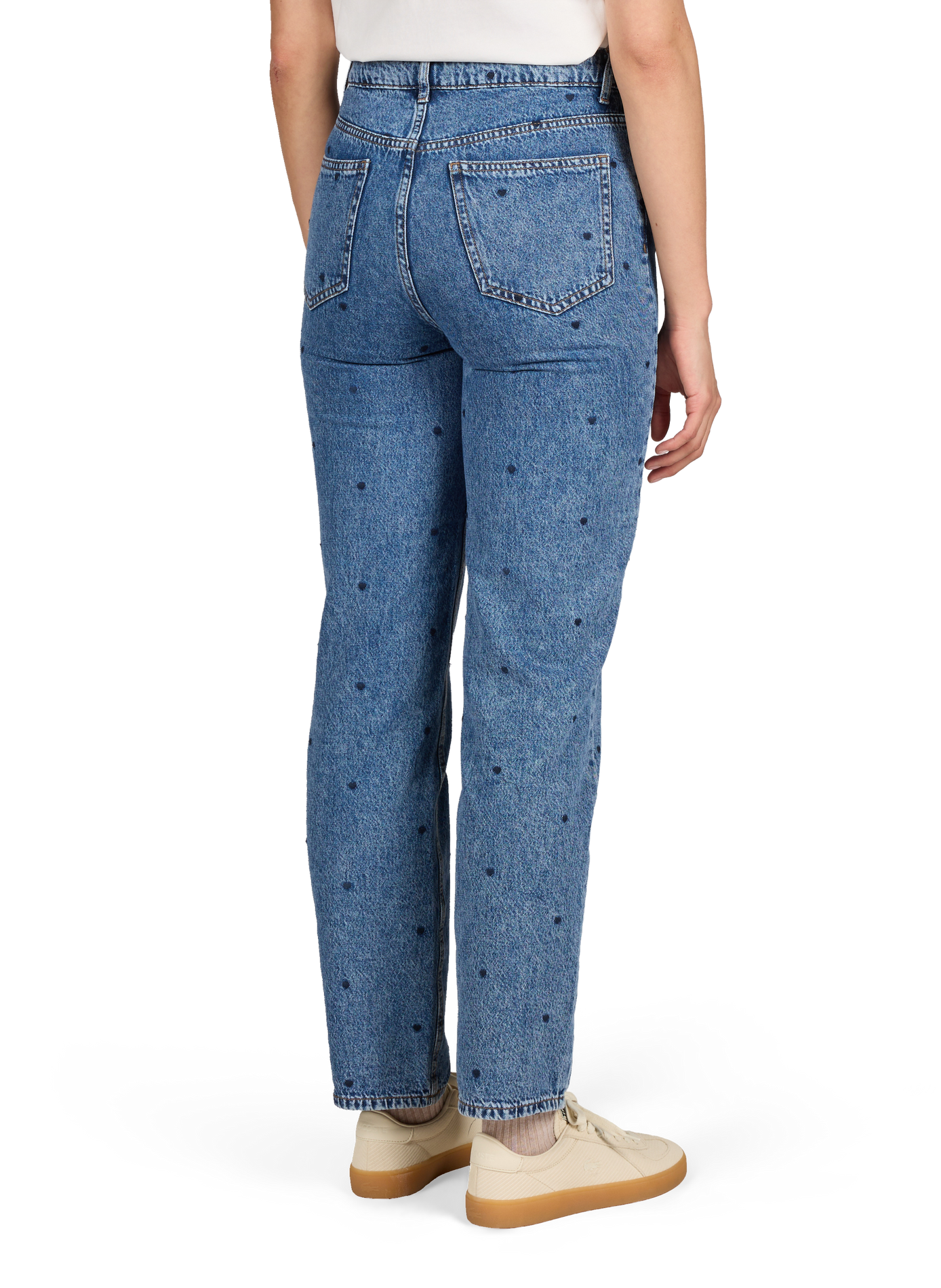 Straight polka dot jeans in cotton blend VILA Blue