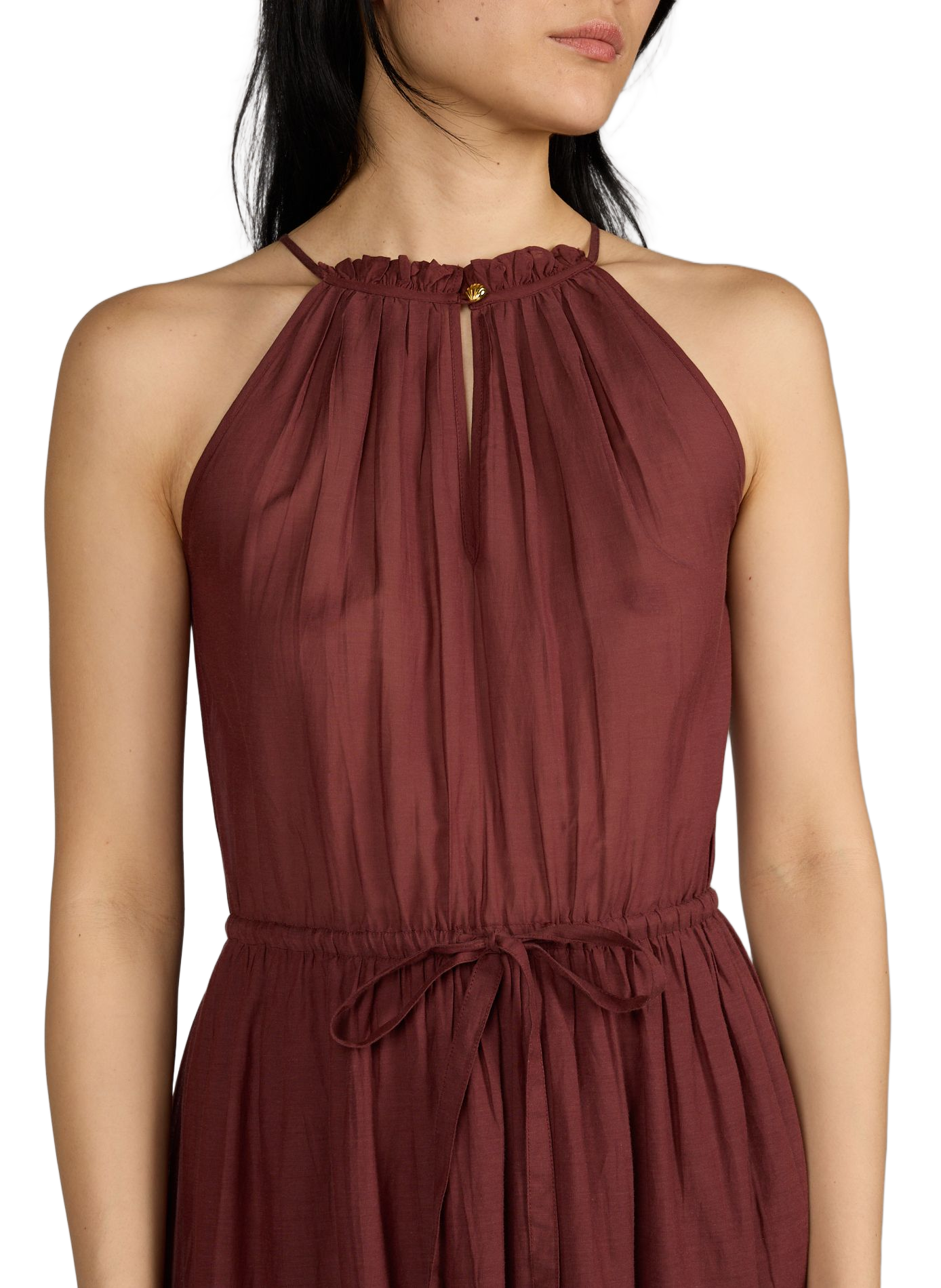 Long cotton Ritu dress PETITE MENDIGOTE Brown