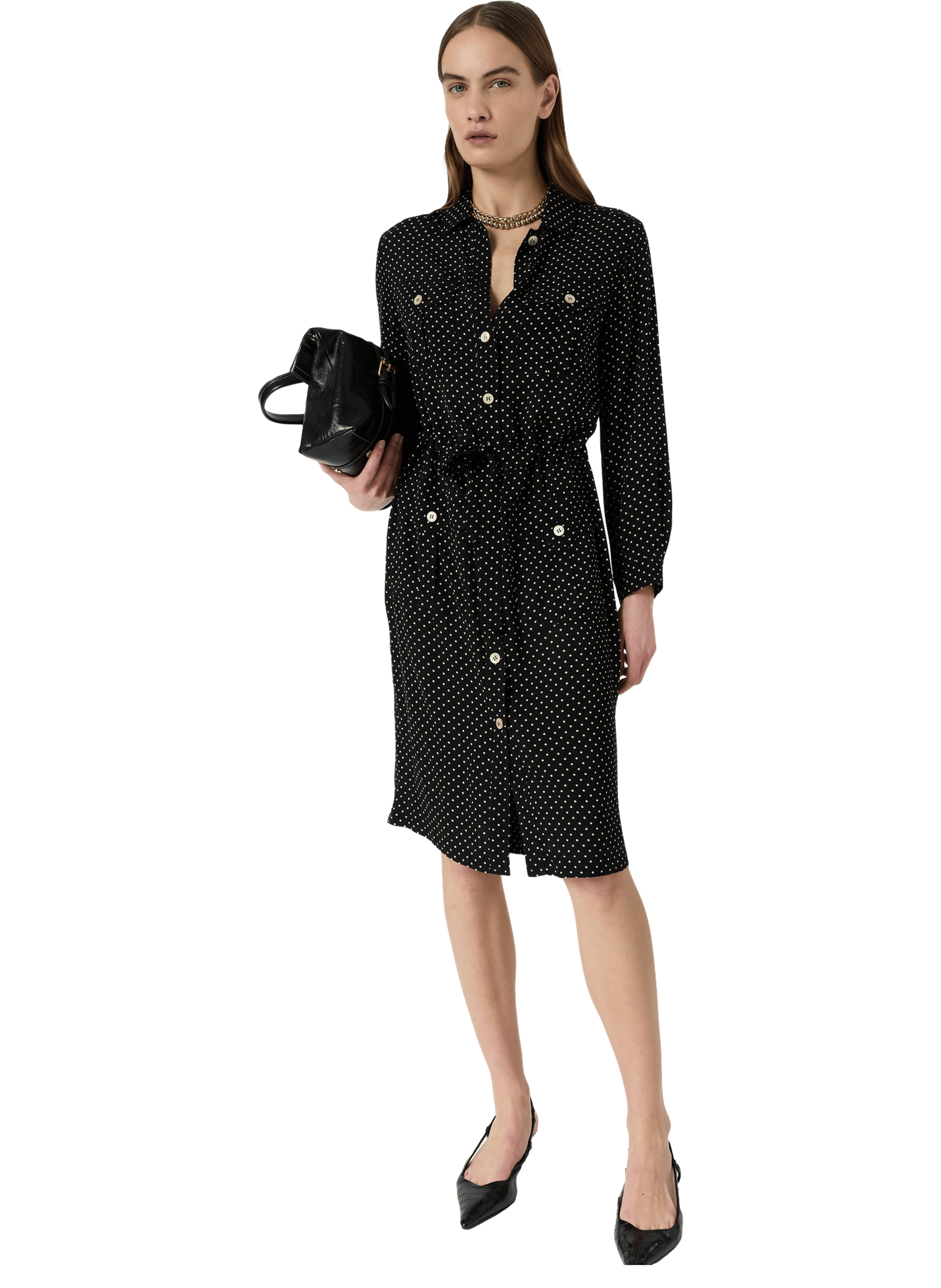 Robe chemise à pois - ruzena GERARD DAREL Noir