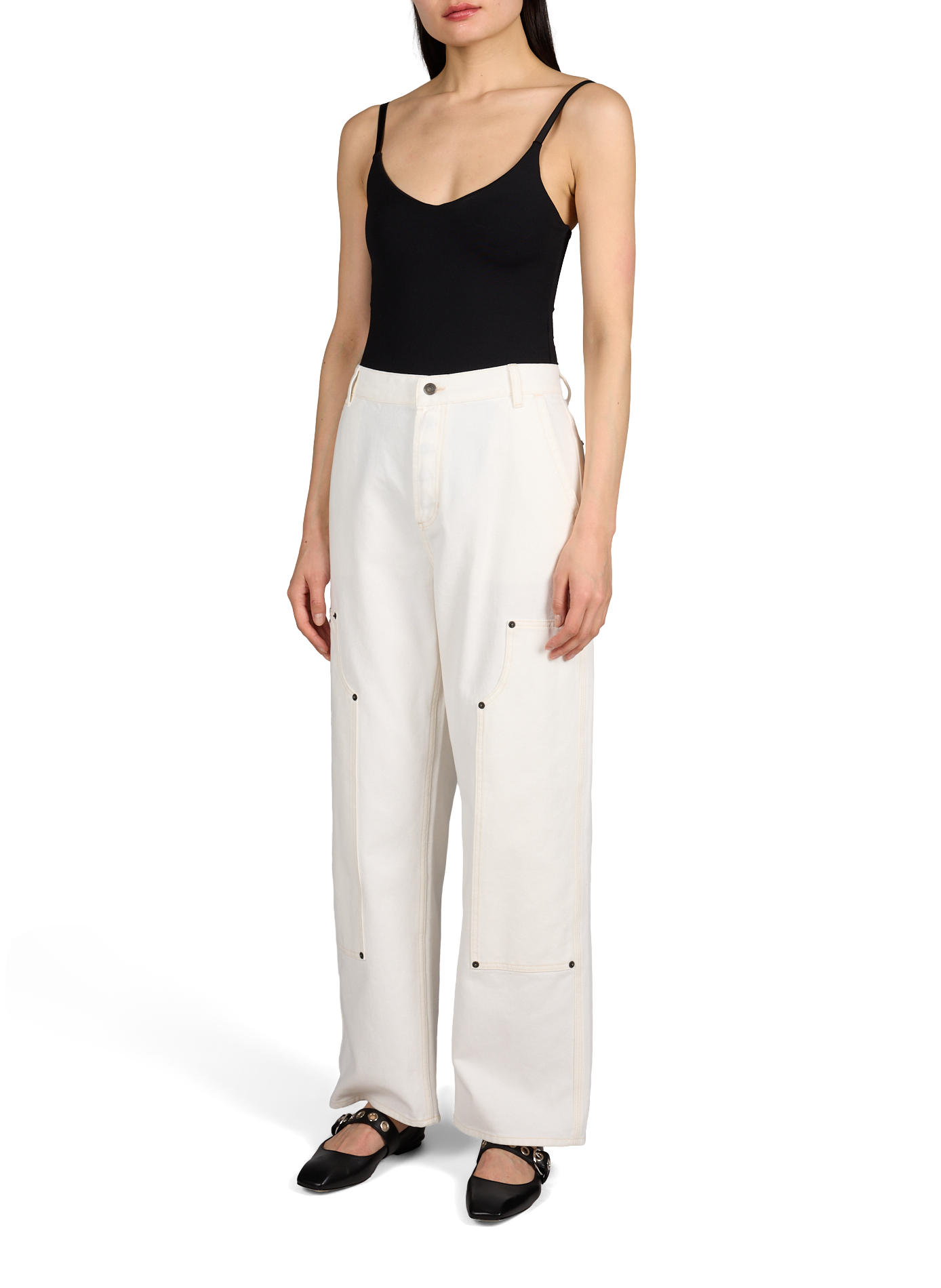 Jeans Tssimone mit mittelhoher Taille aus Baumwolle. TOPSHOP Beige