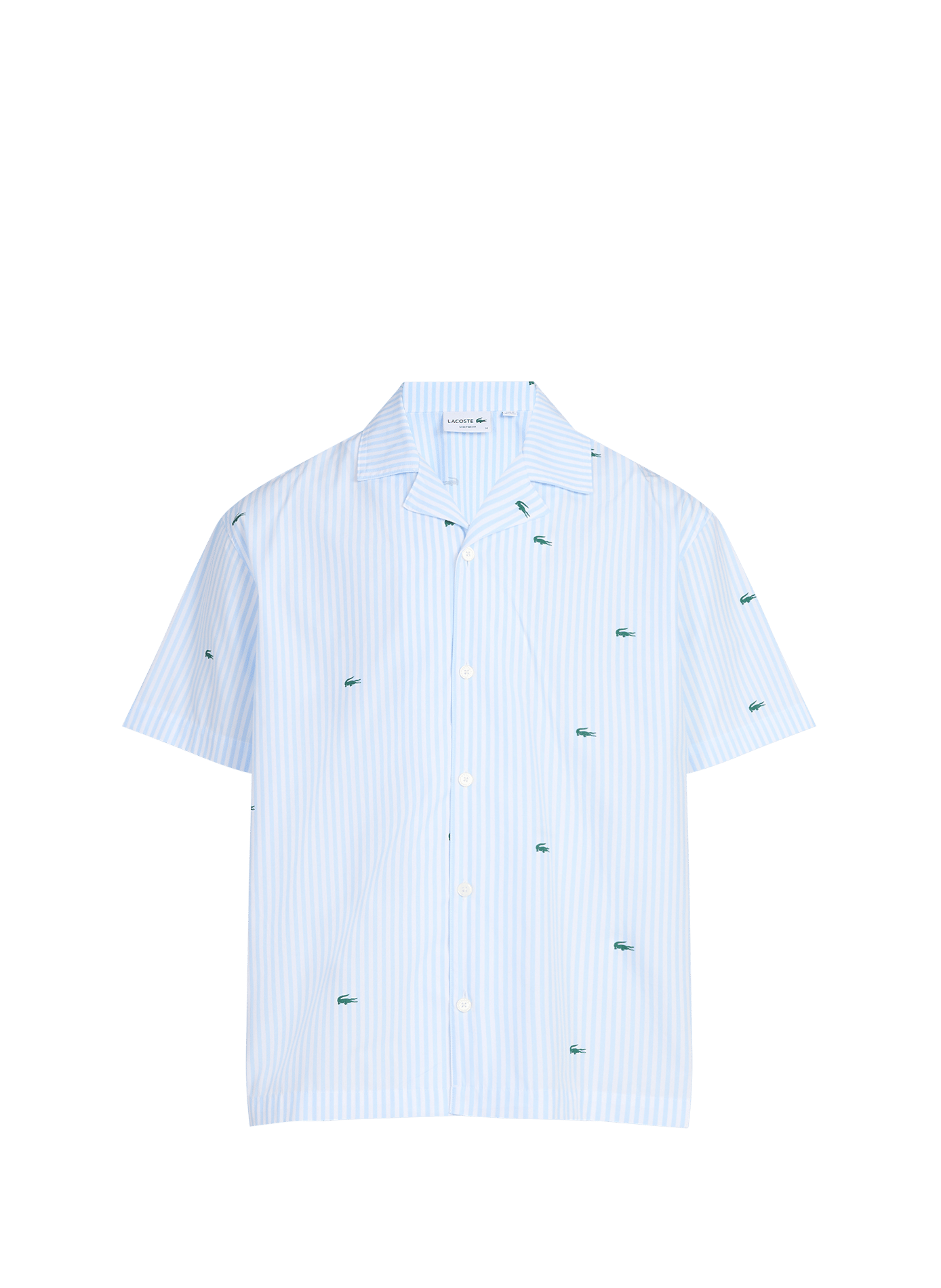 Striped logo cotton pajama set LACOSTE Blue