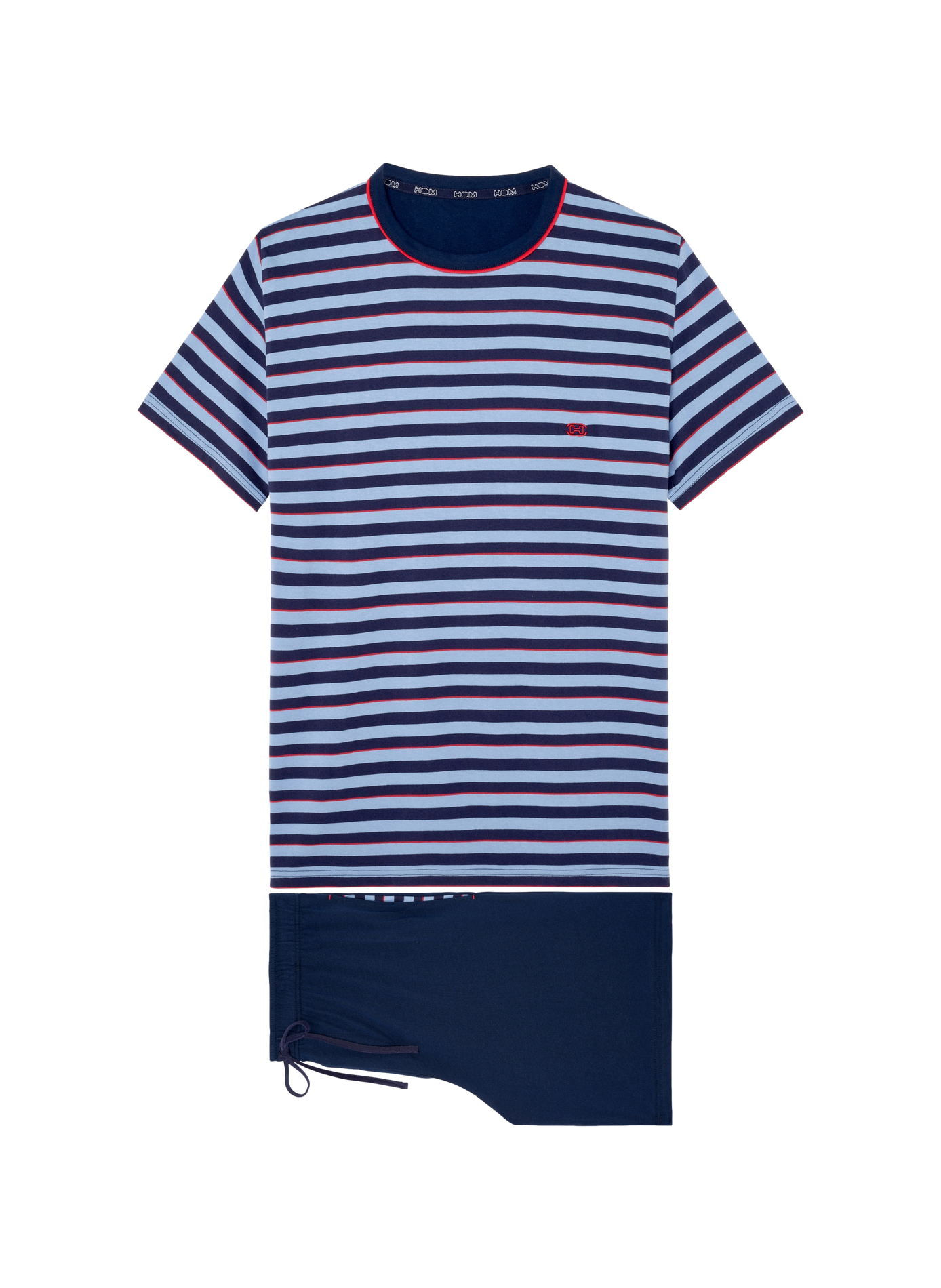 Ensemble de pyjama court en coton HOM Bleu