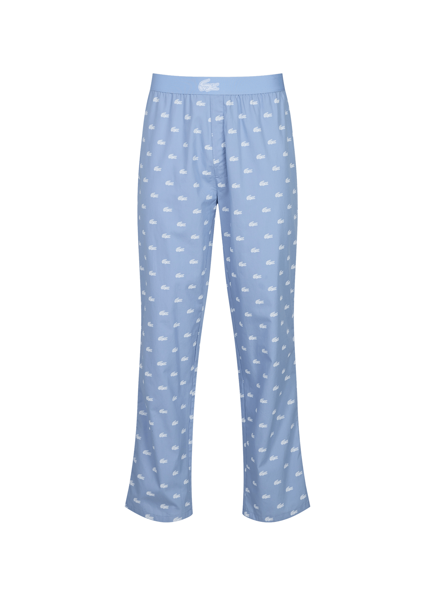 Conjunto de pijama largo con logotipos de algodón mezclado. LACOSTE Blanco