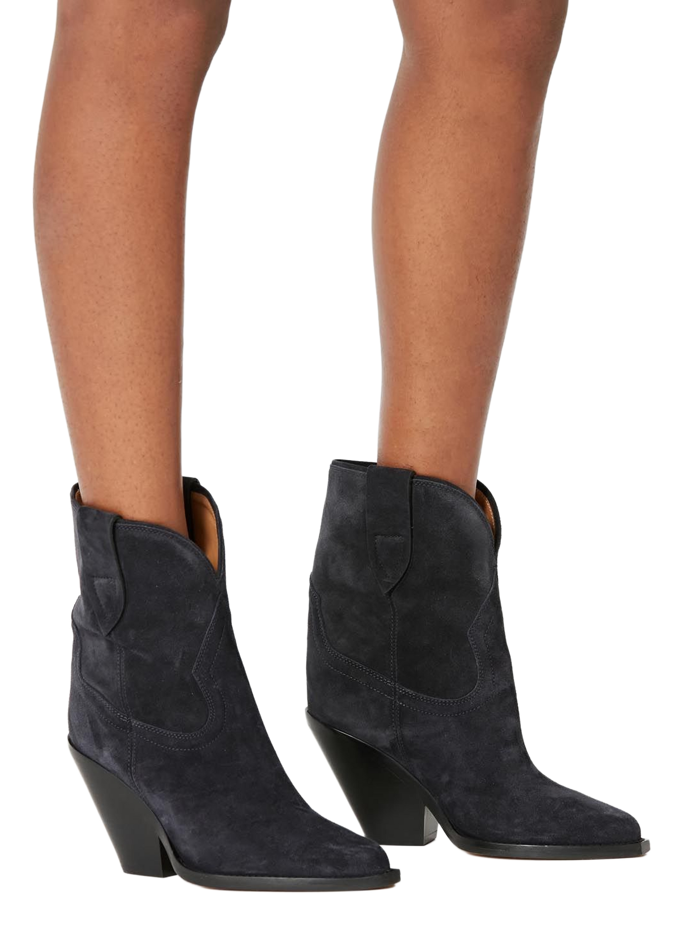 Cowboy Stiefel mit Absätzen Leyane aus Wildleder-Leder. ISABEL MARANT Schwarz