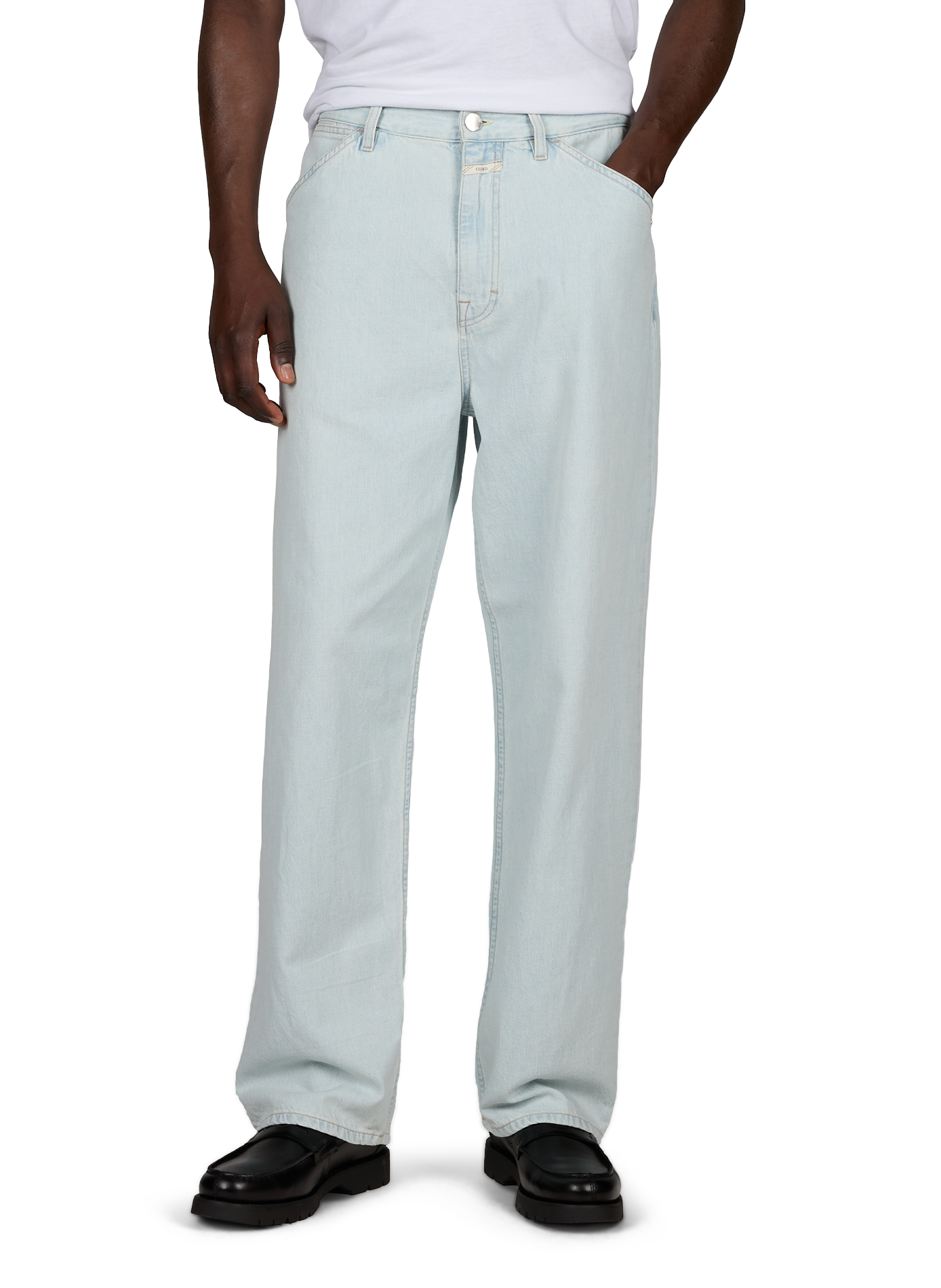 Gerade geschnittene Hose mit weitem Bein uni CLOSED Blau