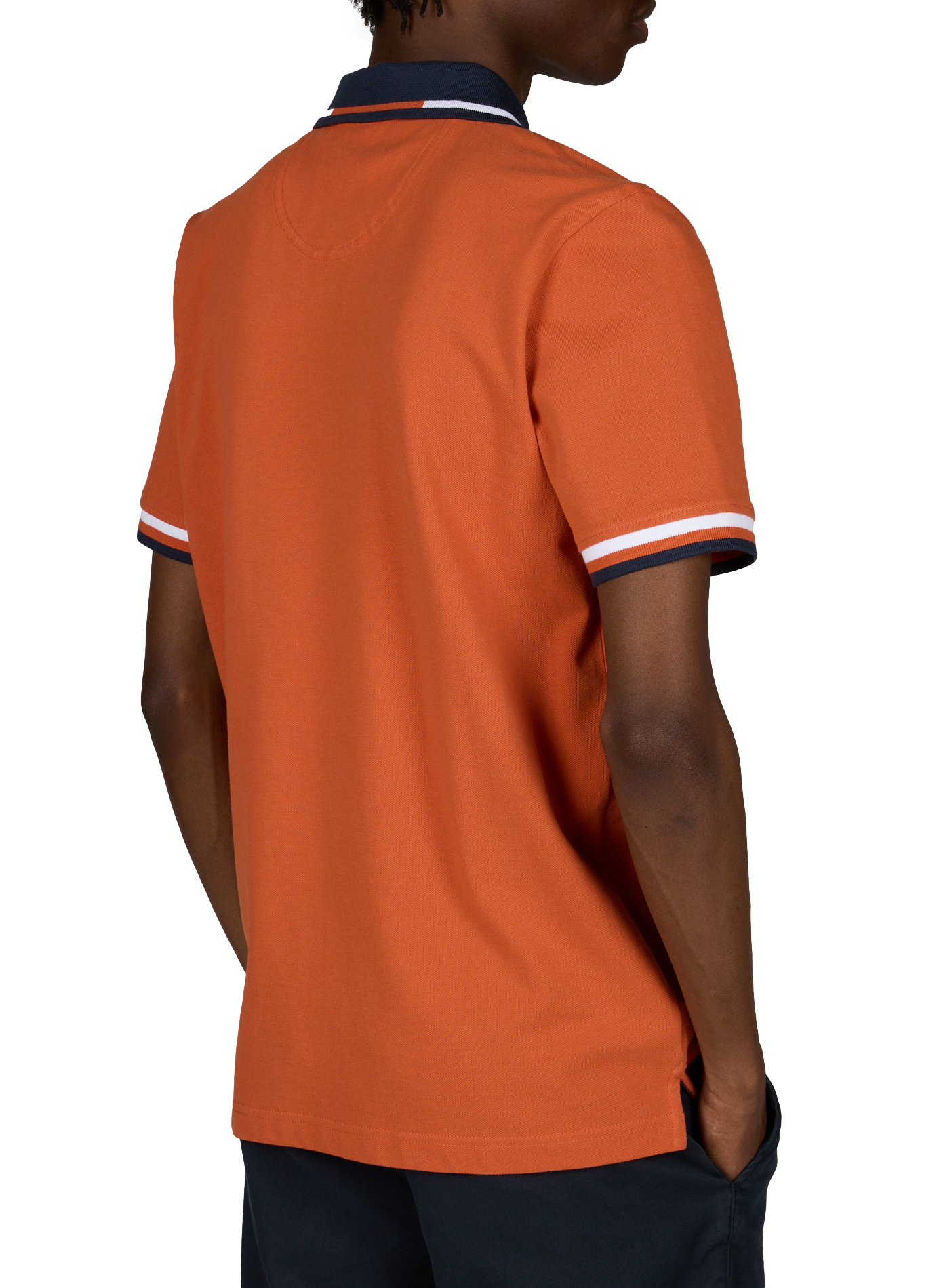 Polo à col contrastant en coton  PIERRE CARDIN Orange