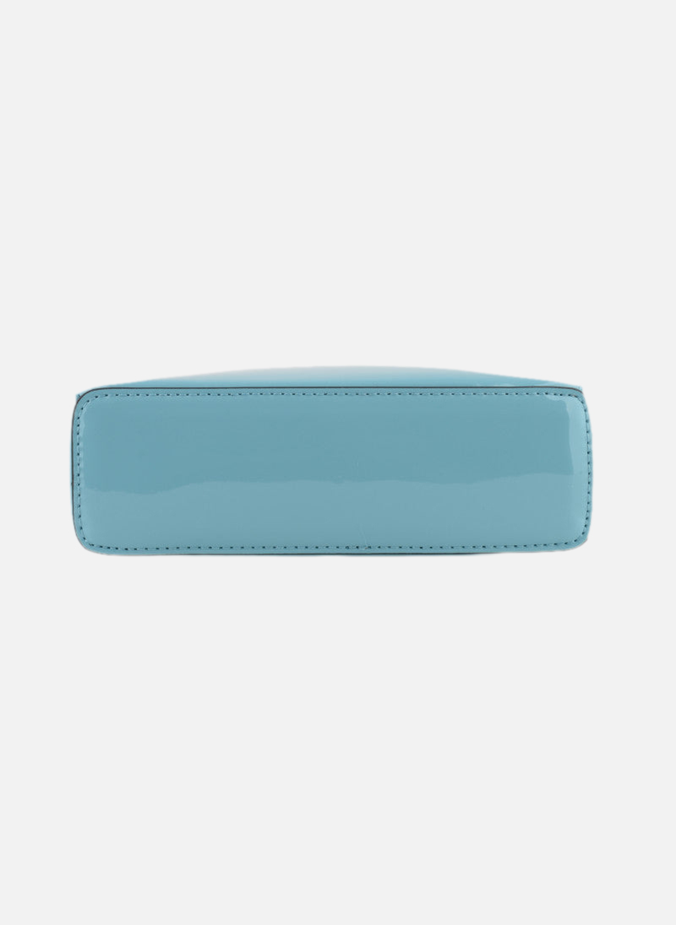 Cassetta vernis | sac porté épaule en cuir de vachette | Bleu POURCHET Femme