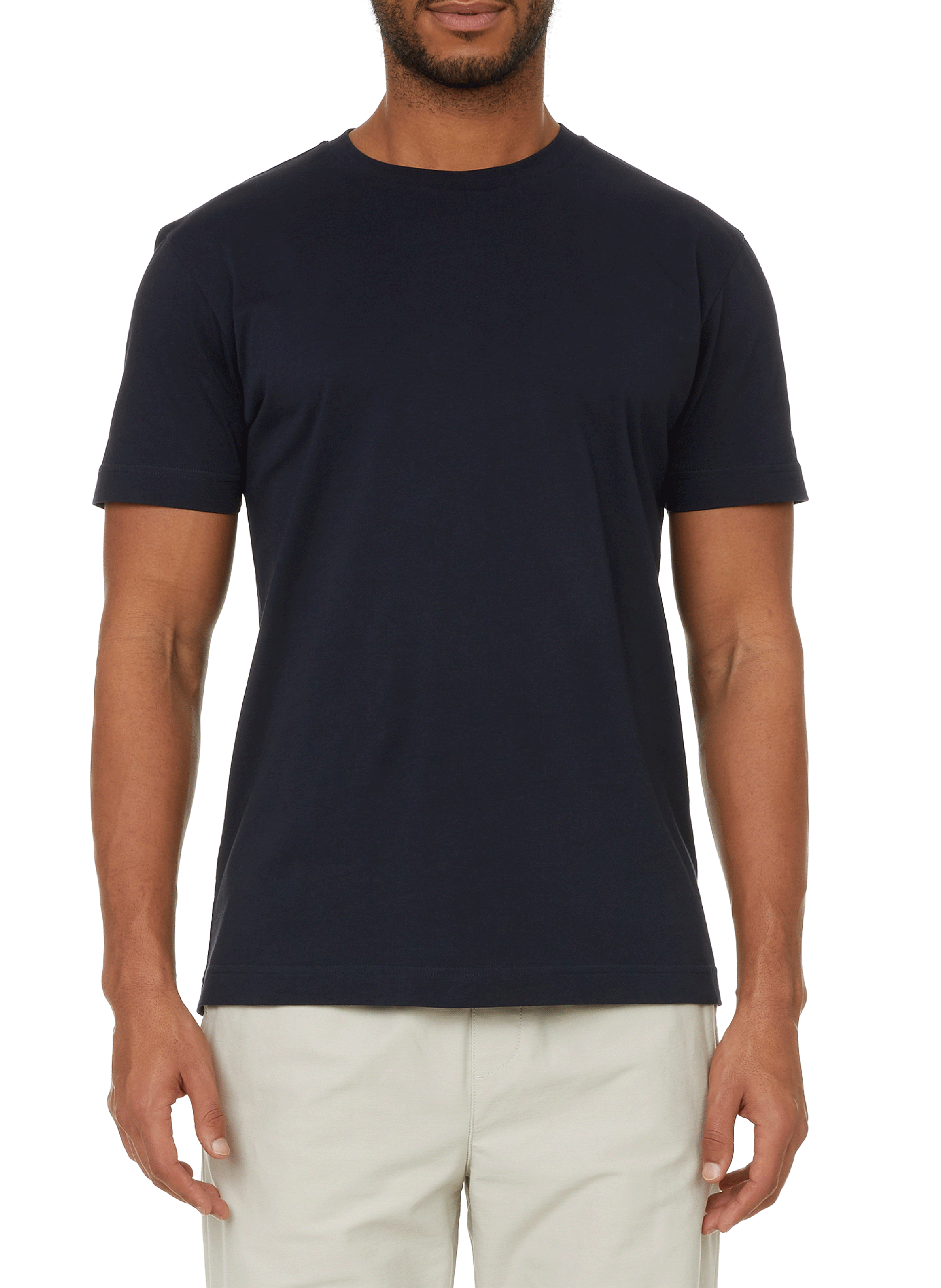 T-shirt met ronde hals van biologisch katoen | Blauw AU PRINTEMPS PARIS Heren