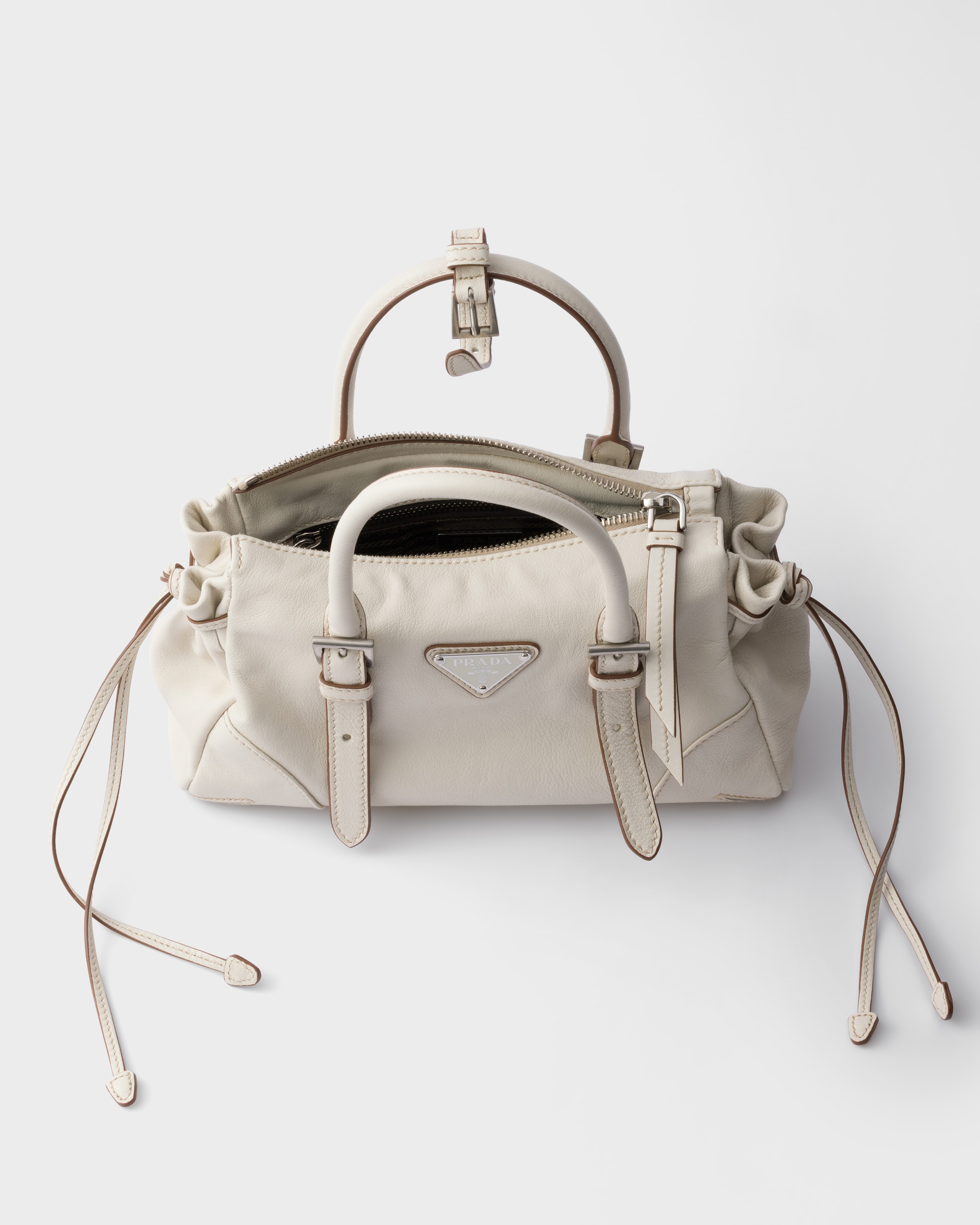 Petit sac prada karin en cuir PRADA Blanc