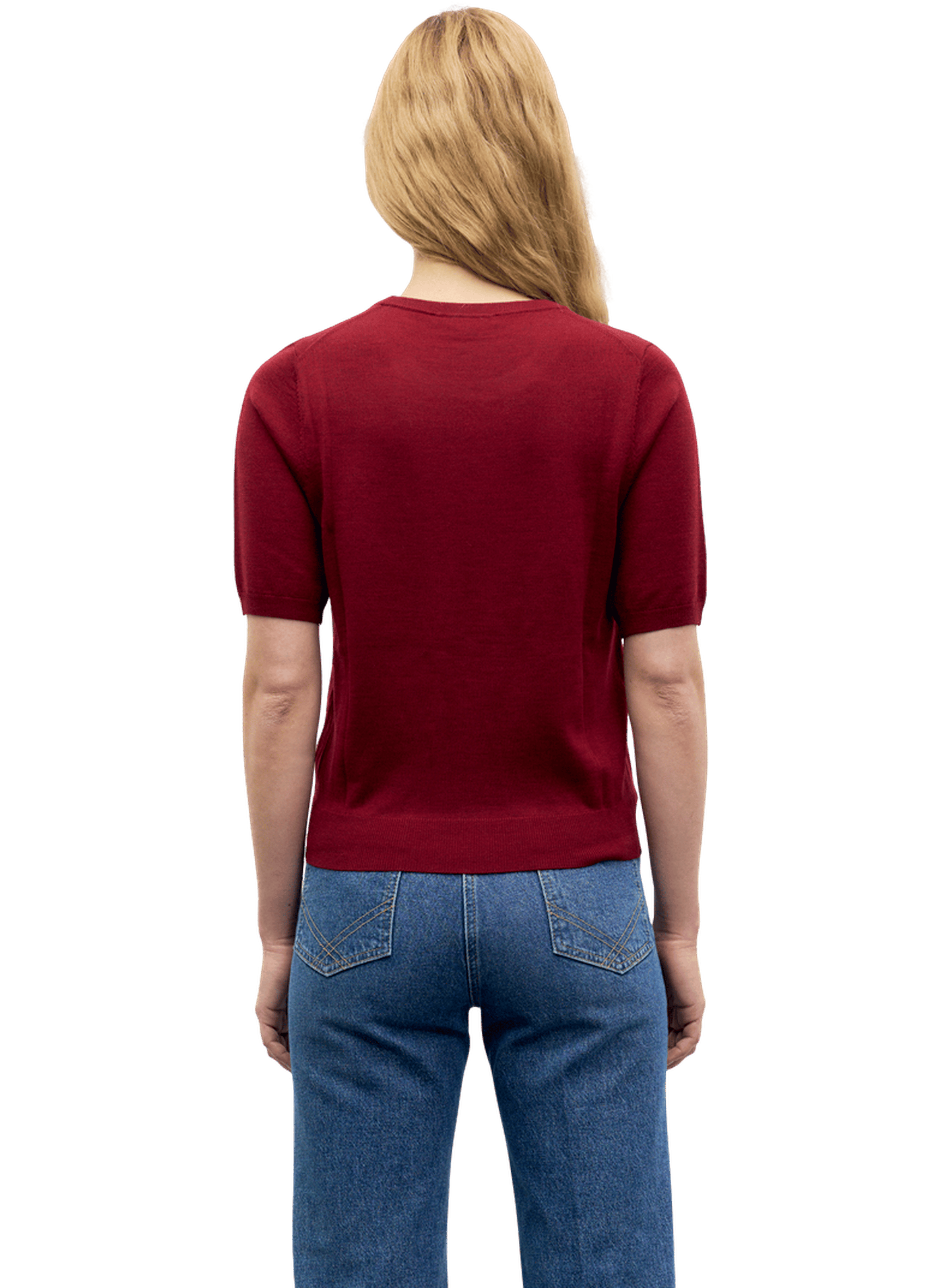 Pull manches courtes en laine fine - reine GERARD DAREL Rouge
