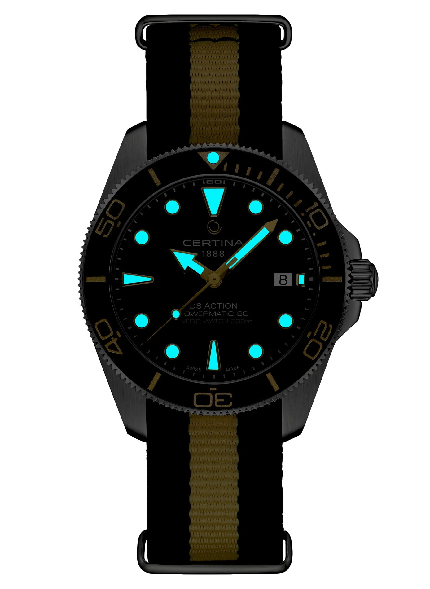 Montre automatique DS ACTION DIVER en nylon CERTINA Noir