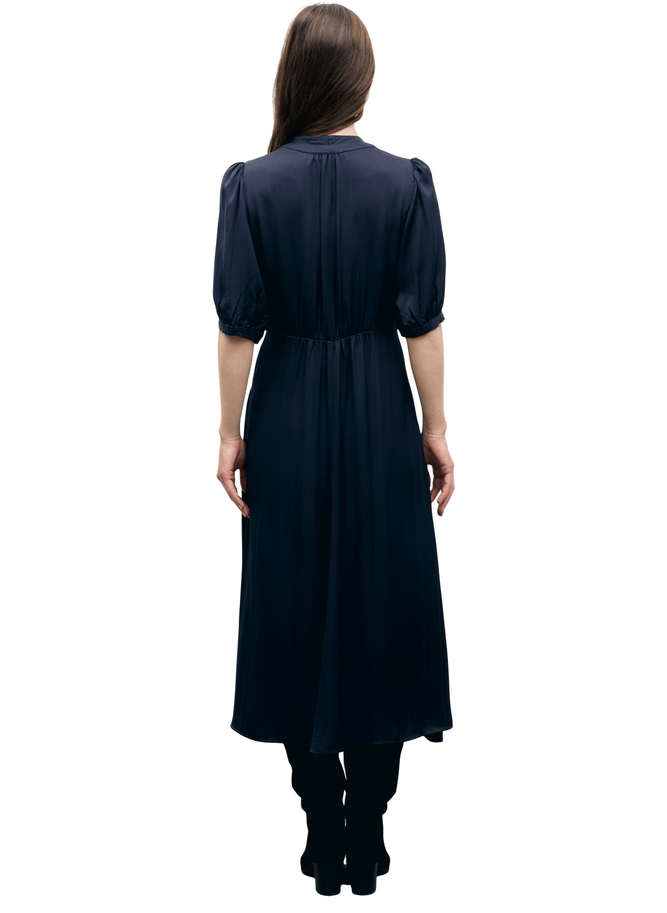Robe midi cintrée en satin - chani GERARD DAREL Bleu