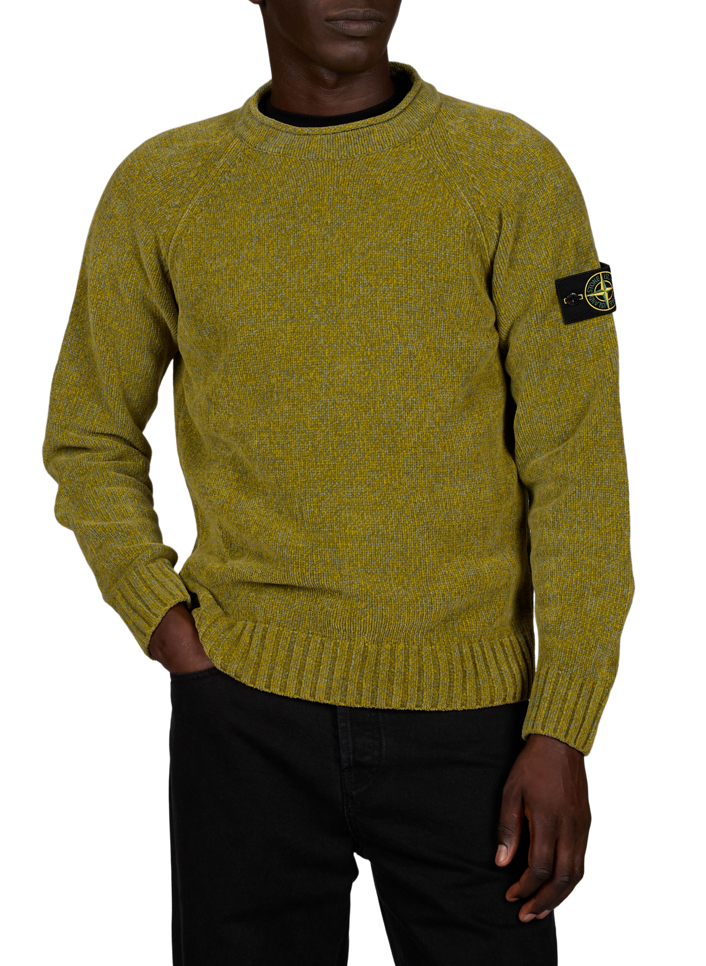 Pull droit en coton STONE ISLAND Kaki