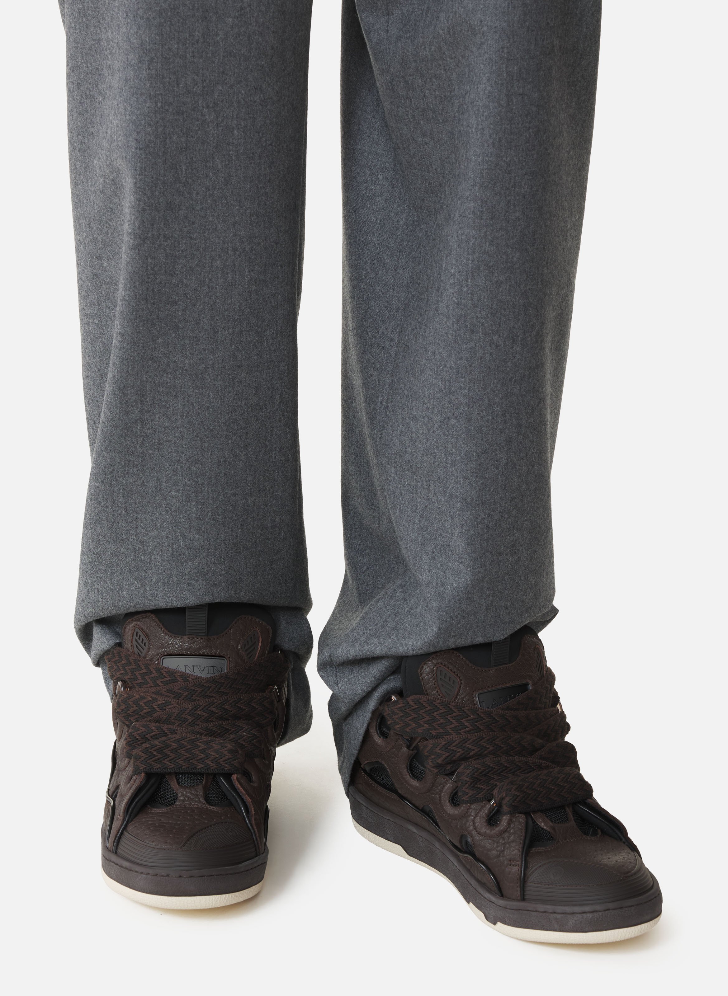Sneakers curb en cuir effet dino LANVIN Noir