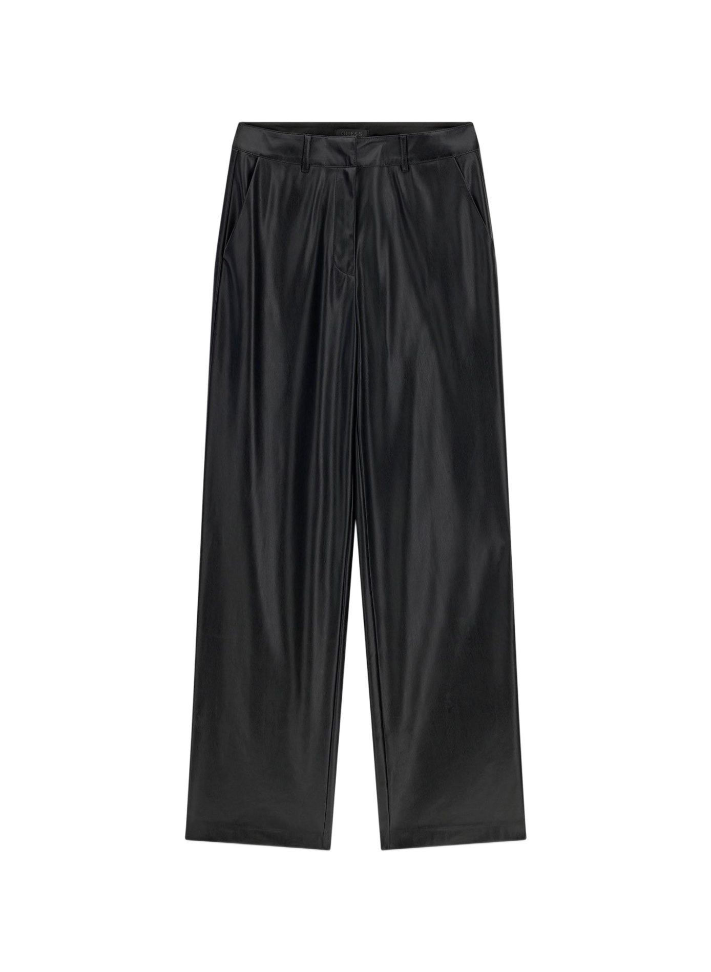 Pantalon Zanita droit effet cuir GUESS Noir