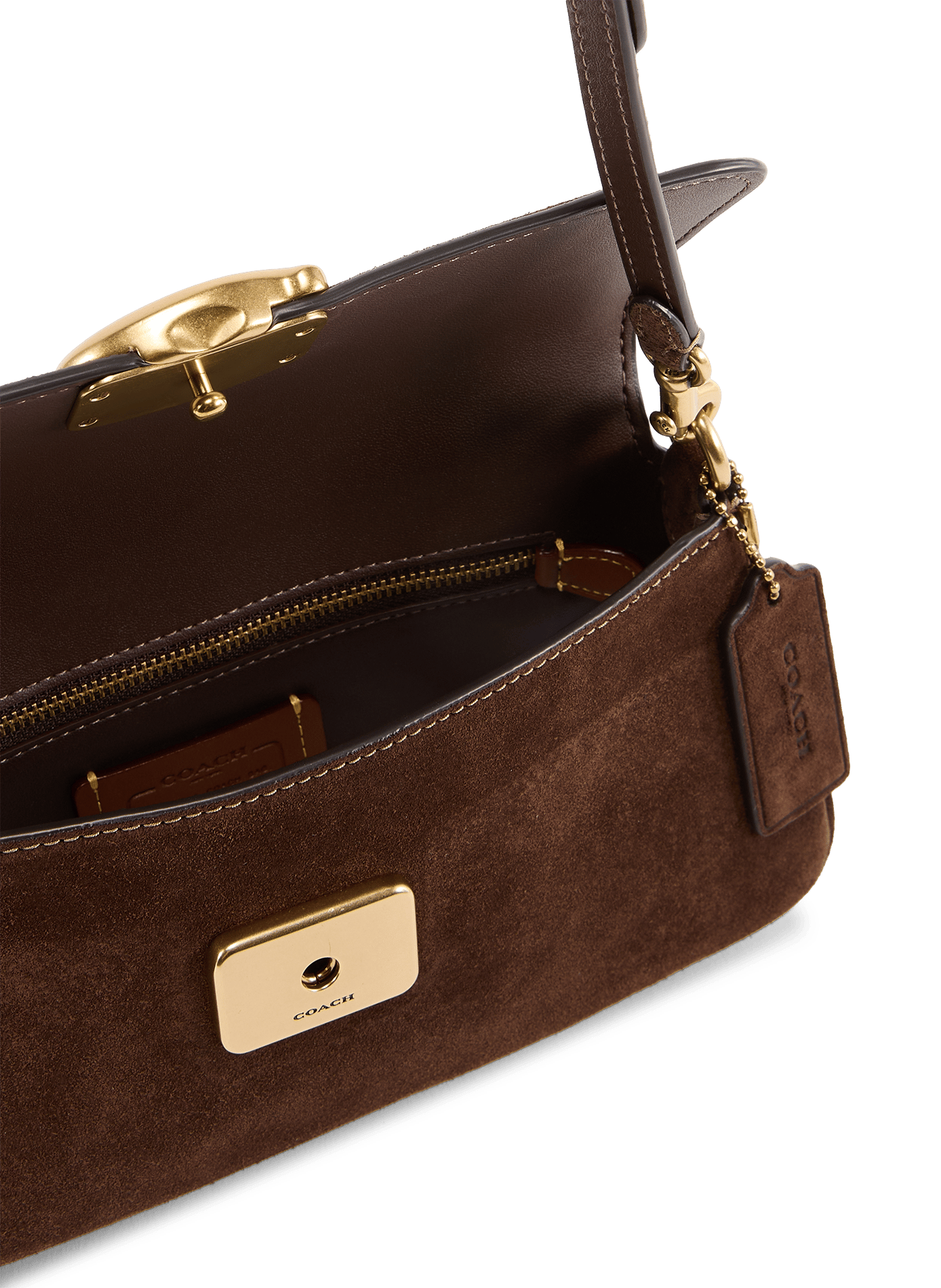 Sac porté épaule Jet en cuir daim COACH Marron