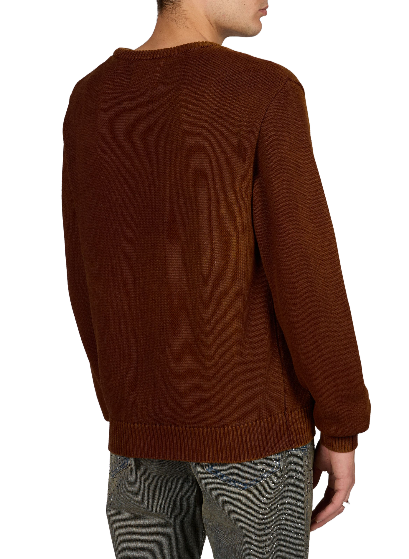 Ruime washed-look trui met ronde hals ARTE ANTWERP Bruin