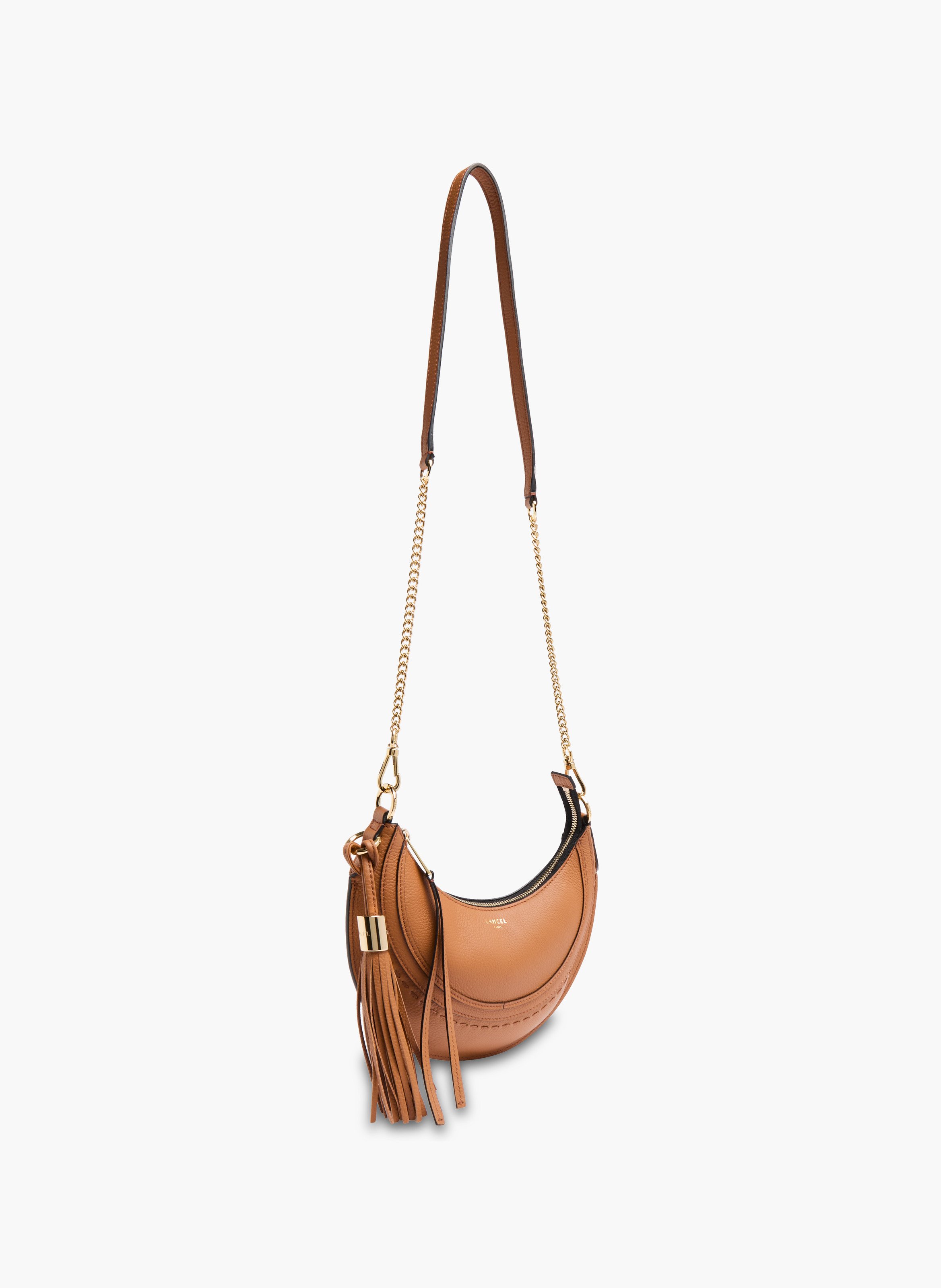 Sac hobohme zip - cuir grainé de vachette lancel, modèle compact à fermeture à glissière et torsade premier flirt. LANCEL Marron