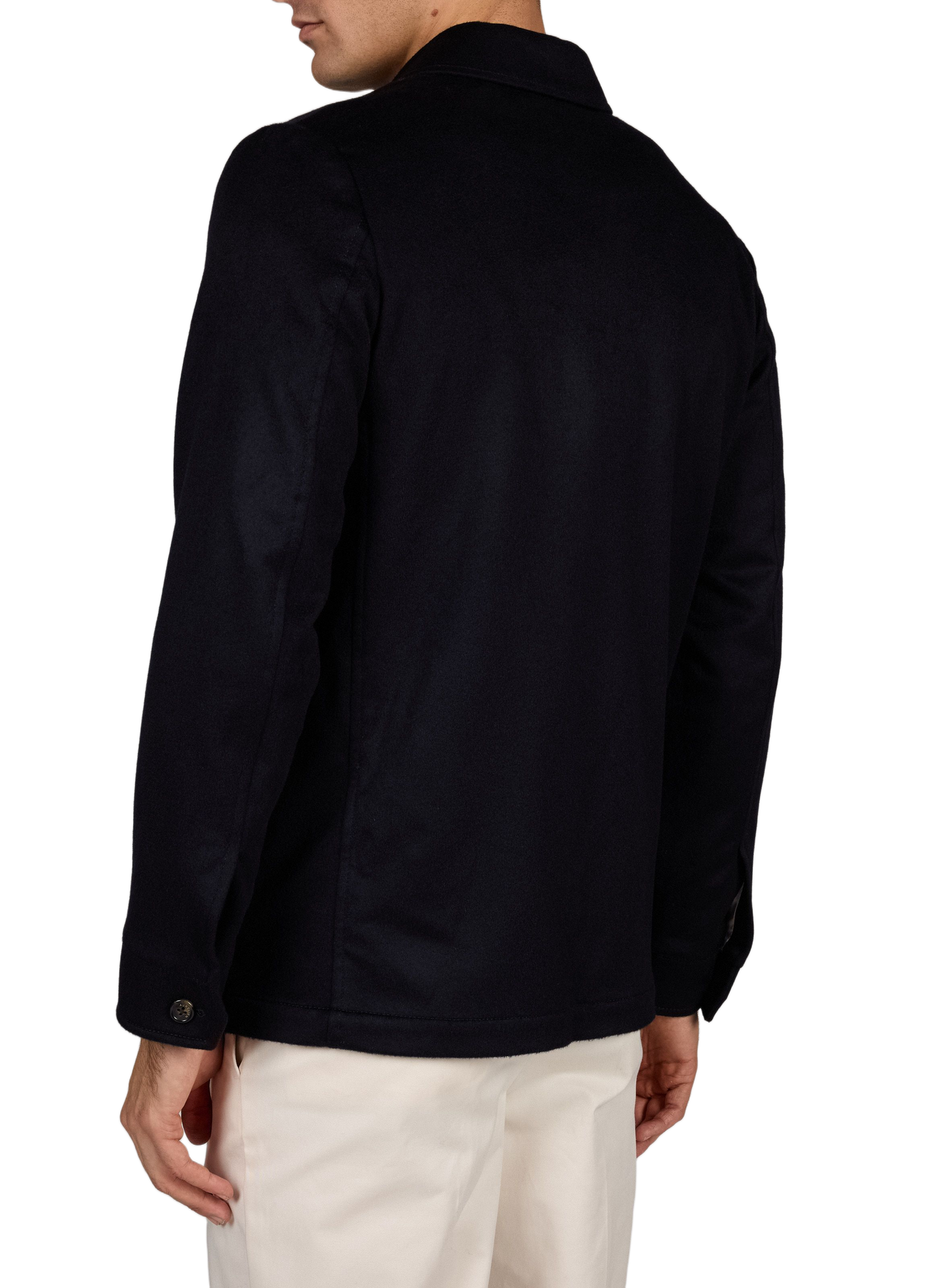 Straight wool and cashmere jacket AURELIEN Blue
