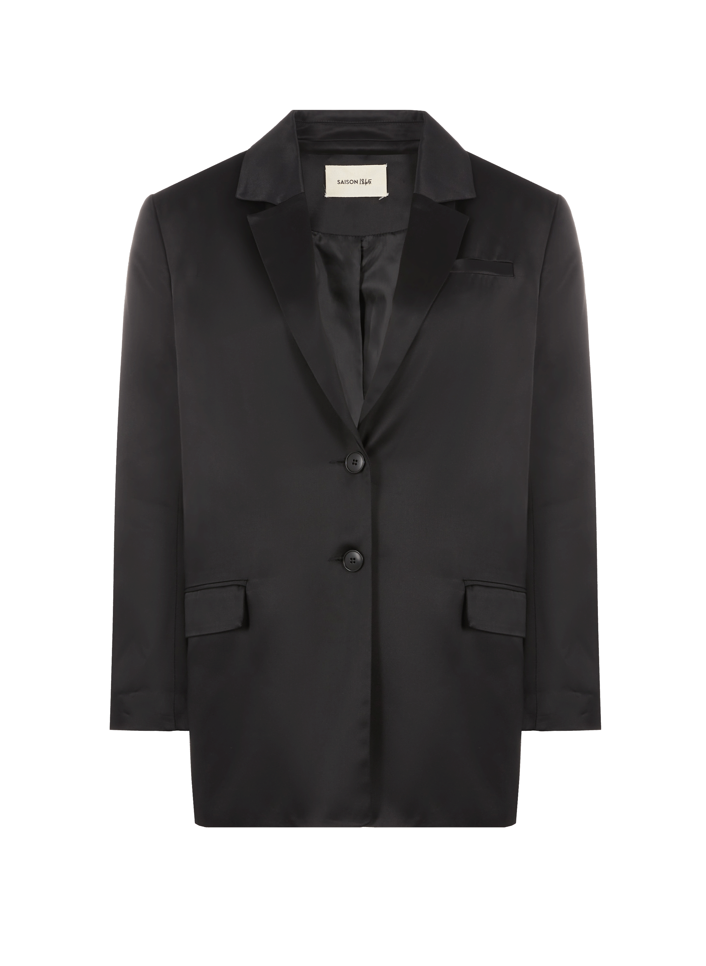 SAISON 1865 Satin-effect blazer Black