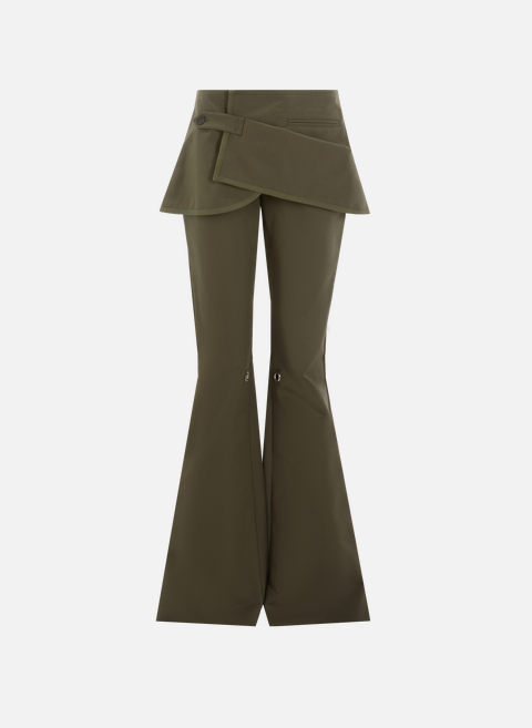 Boot-cut pants-skirt KhakiCOURRÈGES 