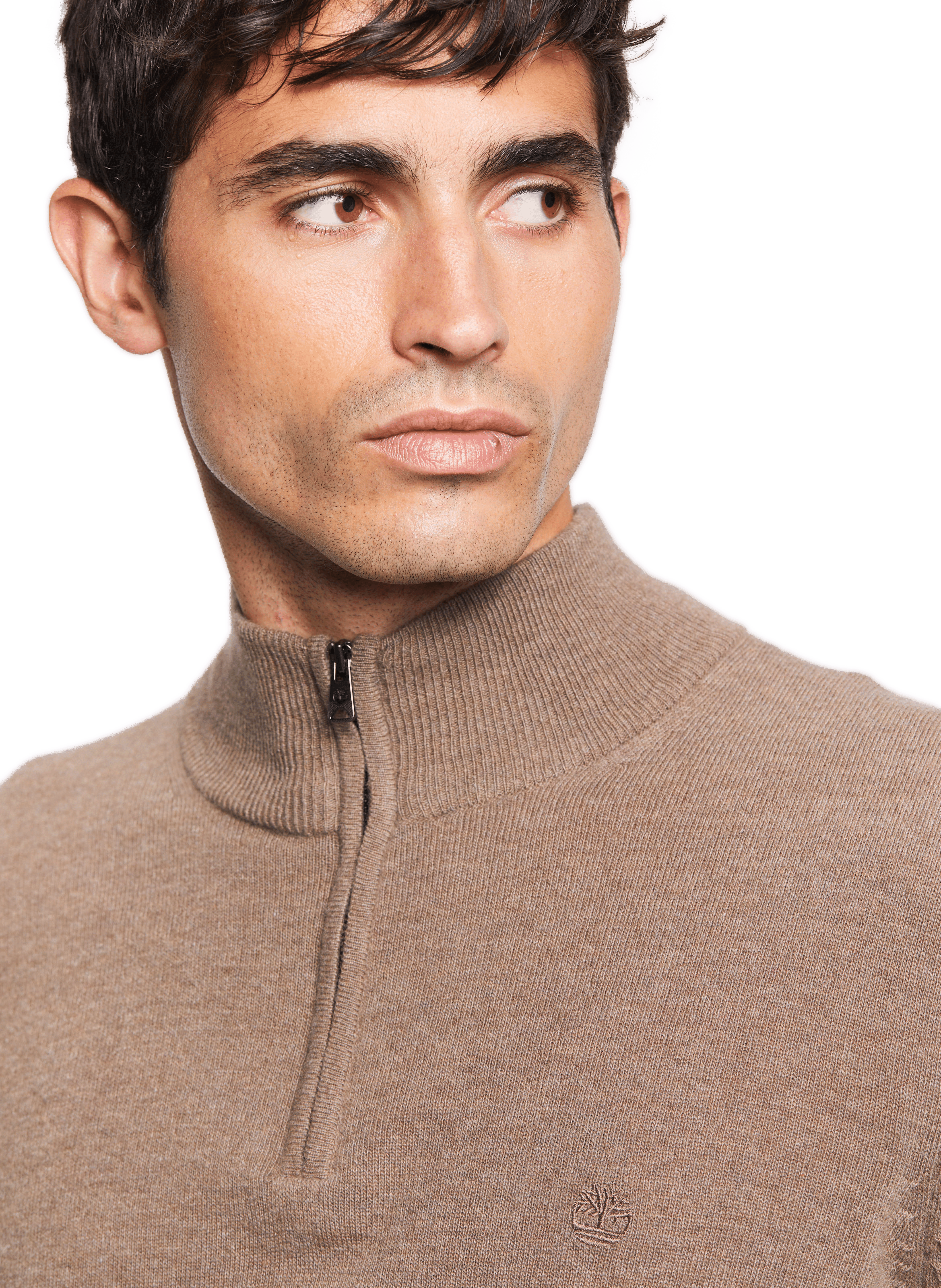 Funnel neck half-zip jumper TIMBERLAND Brown