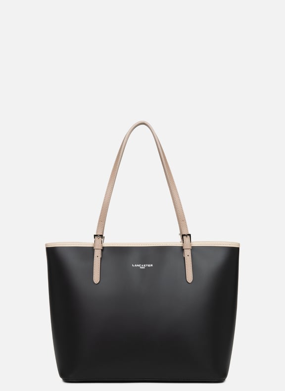 Grand sac cabas épaule - smooth Noir by LANCASTER LANCASTER Grand sac cabas épaule - smooth Noir