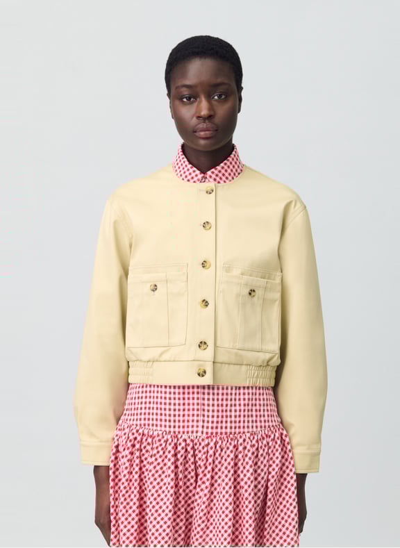 Blouson col rond en coton Beige by CLAUDIE PIERLOT CLAUDIE PIERLOT Blouson col rond en coton Beige