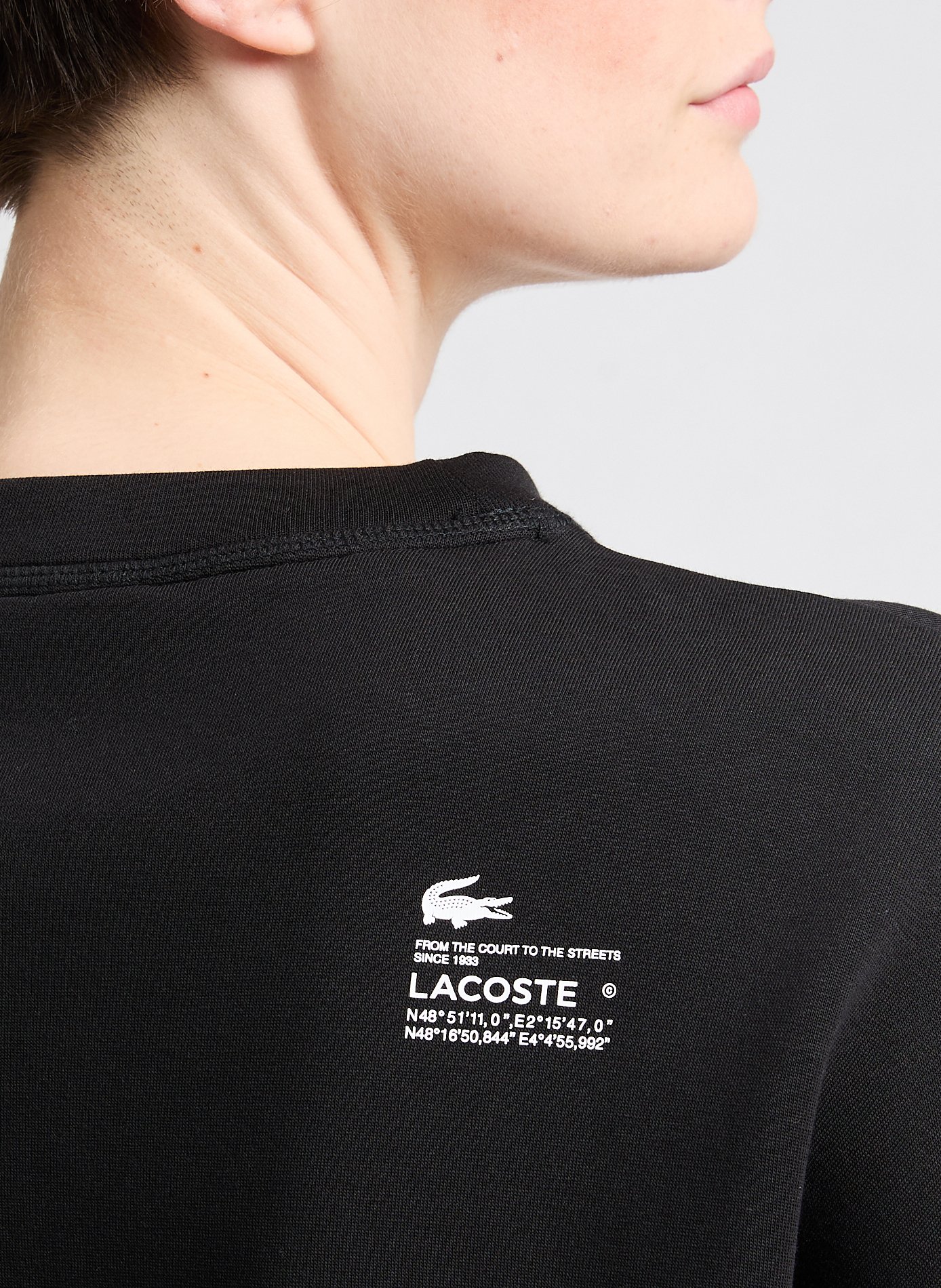 Sweatshirt en coton mélangé LACOSTE Noir