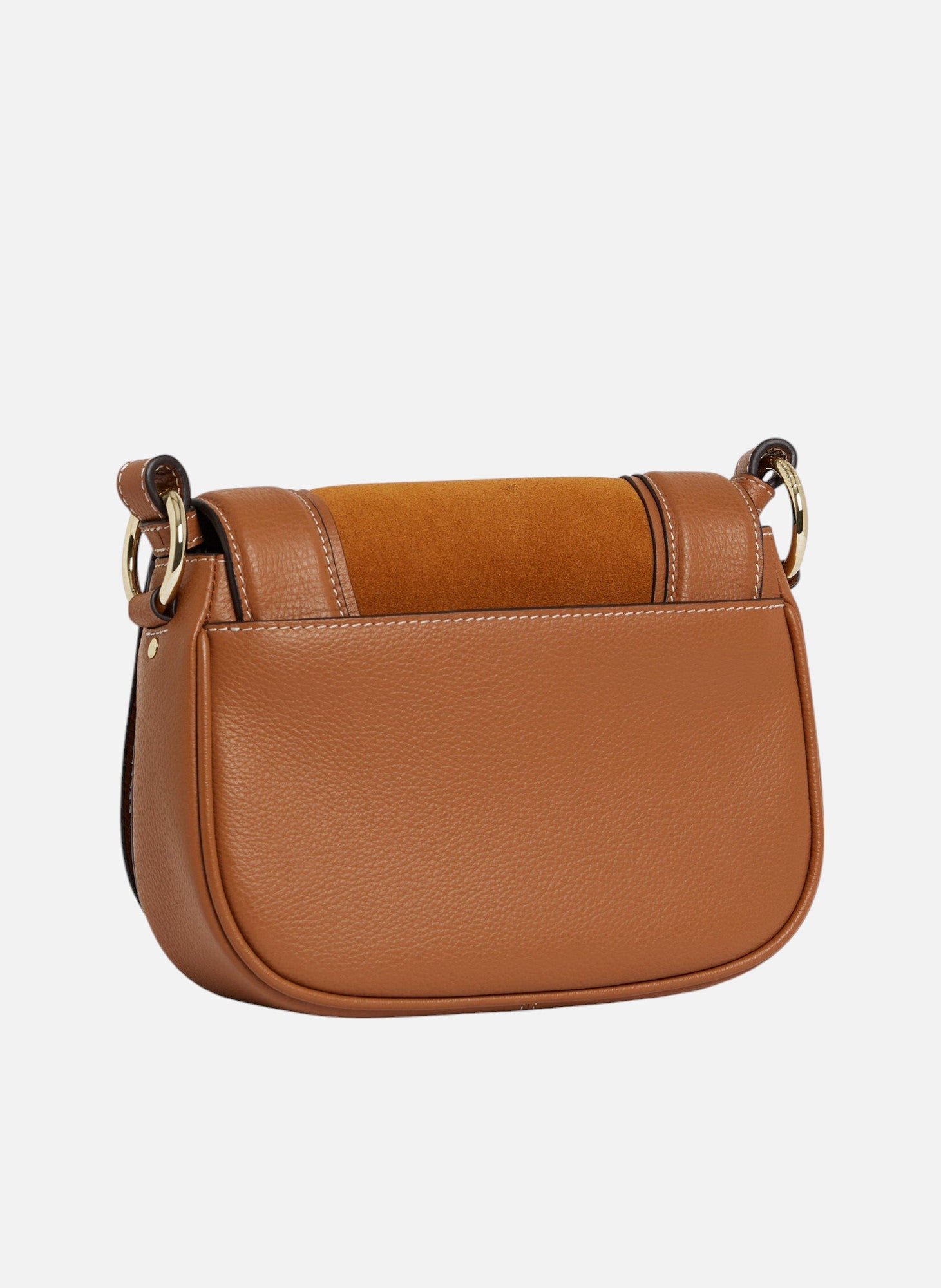 Petit sac bandoulière ella en cuir grainé et nubuck LE TANNEUR Marron