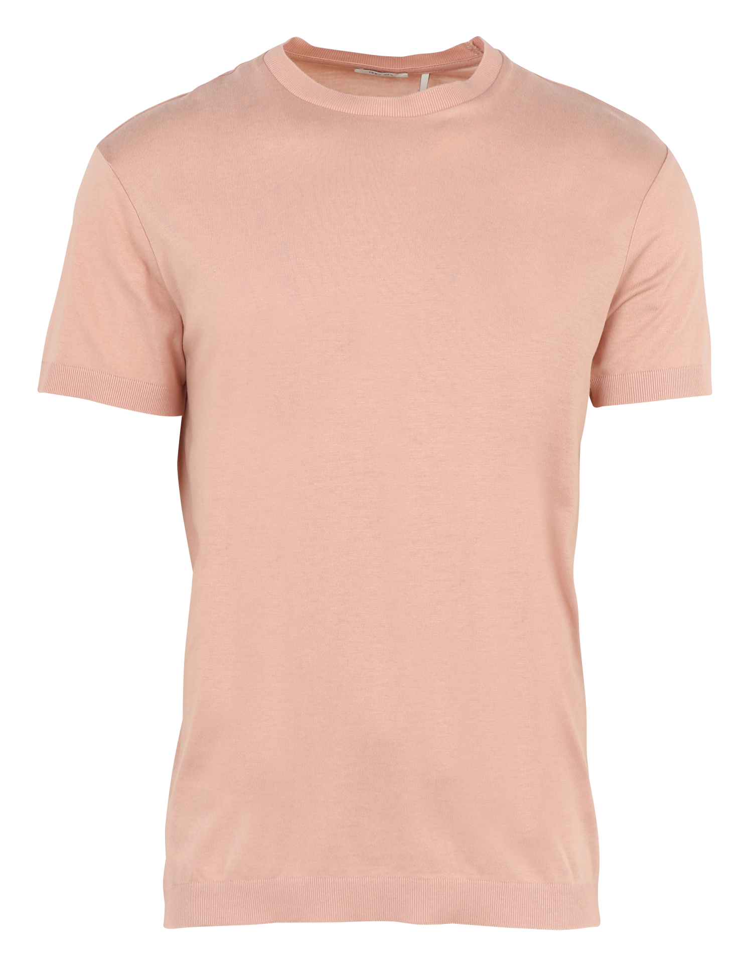 Tee-shirt droit col rond en coton mélangé Rose