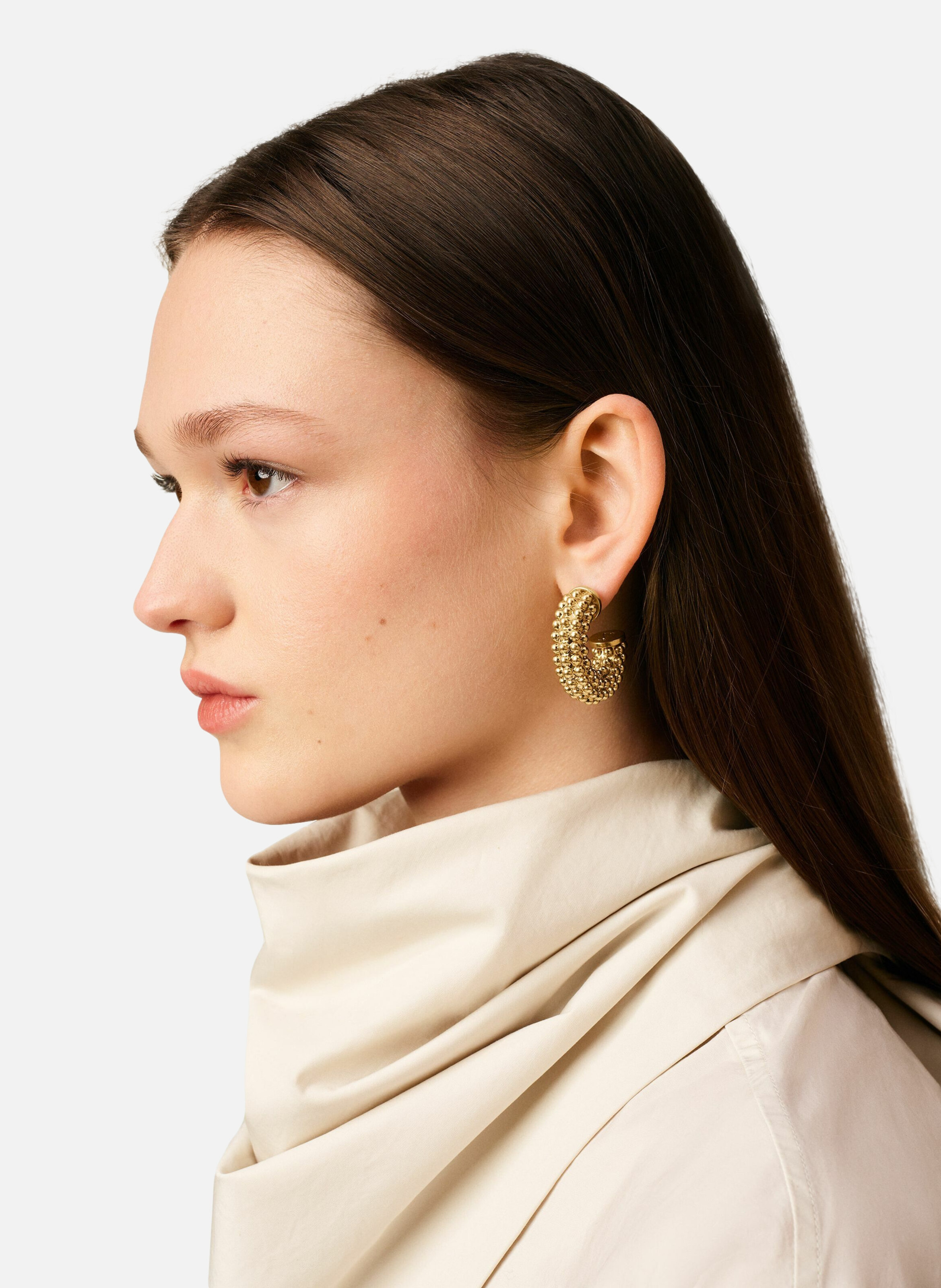 Boucles d'oreilles perlées en laiton unisexe AMI PARIS Doré