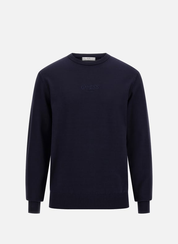 Pull droit à logo Bleu by GUESS GUESS Pull droit à logo Bleu