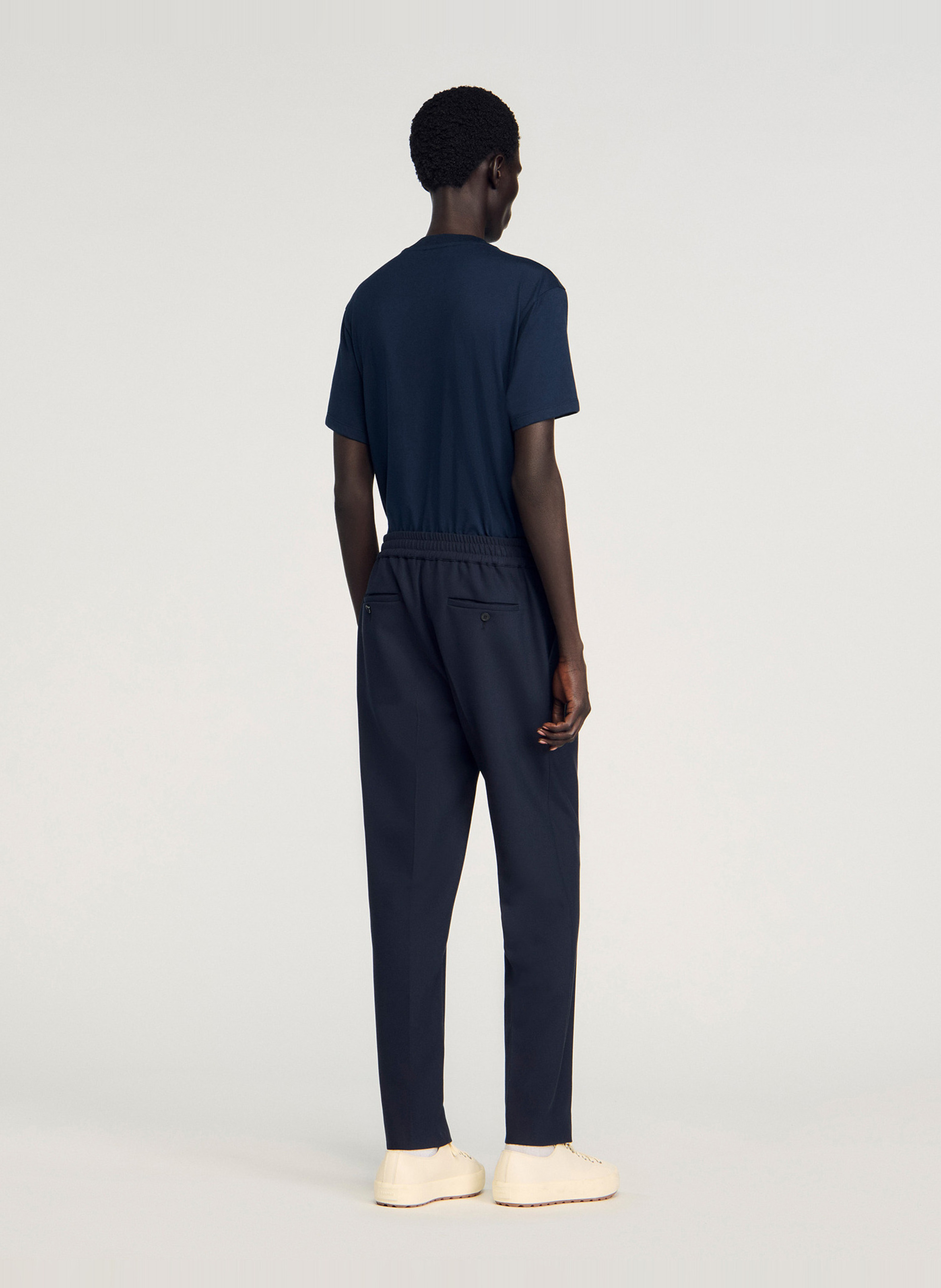 Pantalon droit SANDRO Bleu