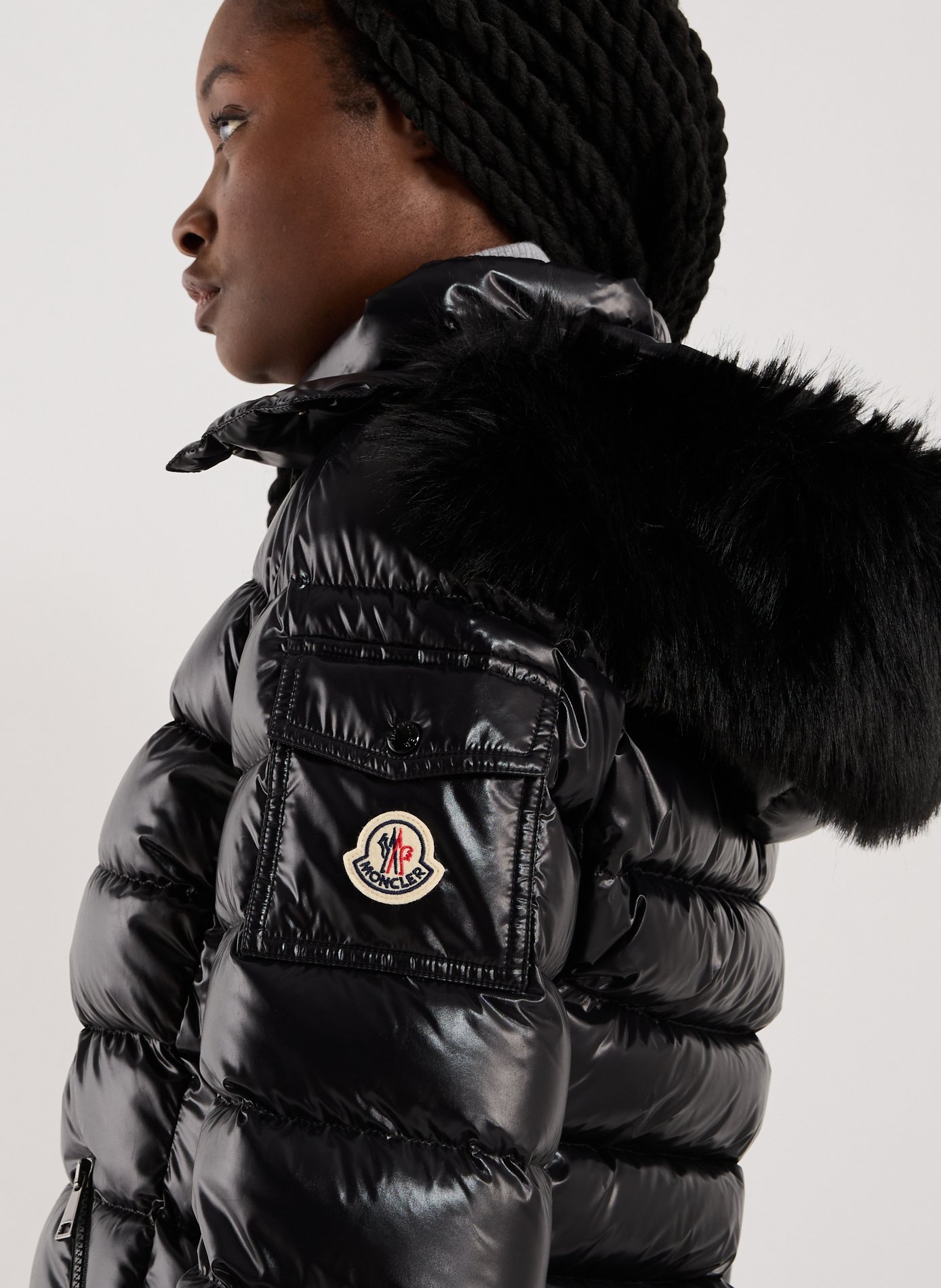 Hooded padded jacket MONCLER Black