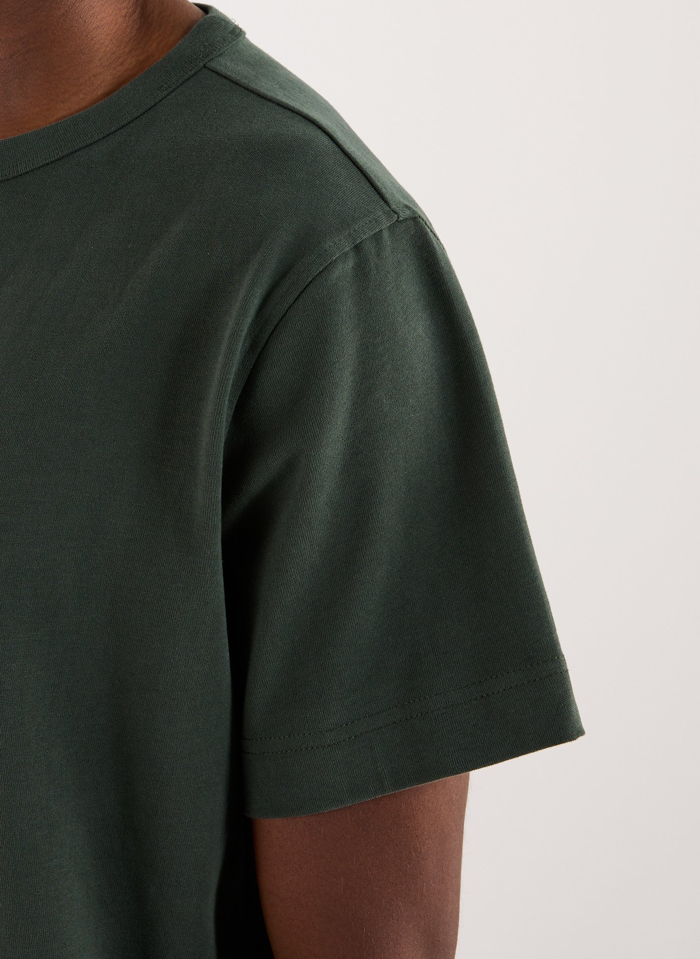 T-shirt col rond en coton organique SELECTED Vert