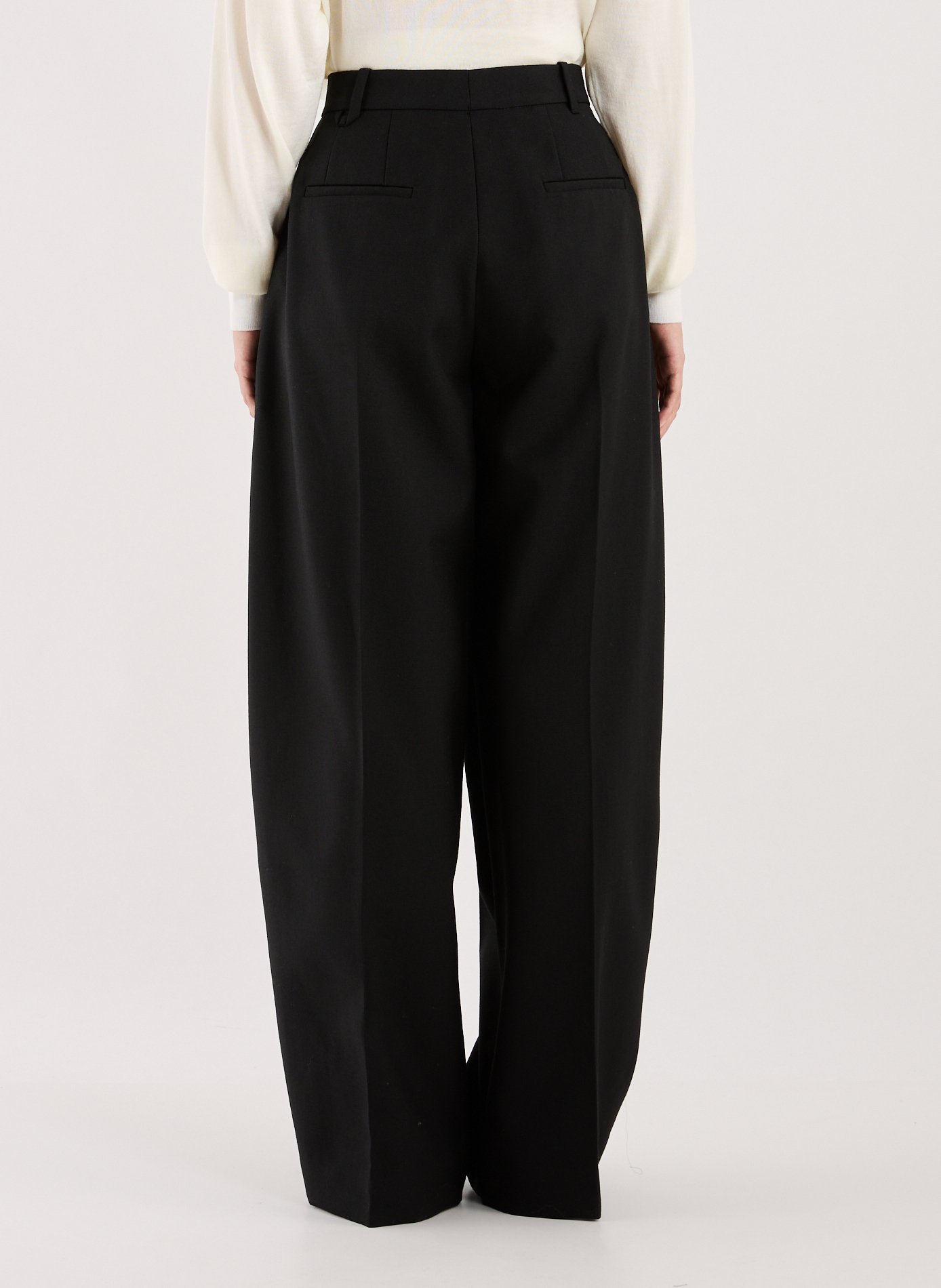 Loose-Fit Cotton Blend Trousers JACQUEMUS Black