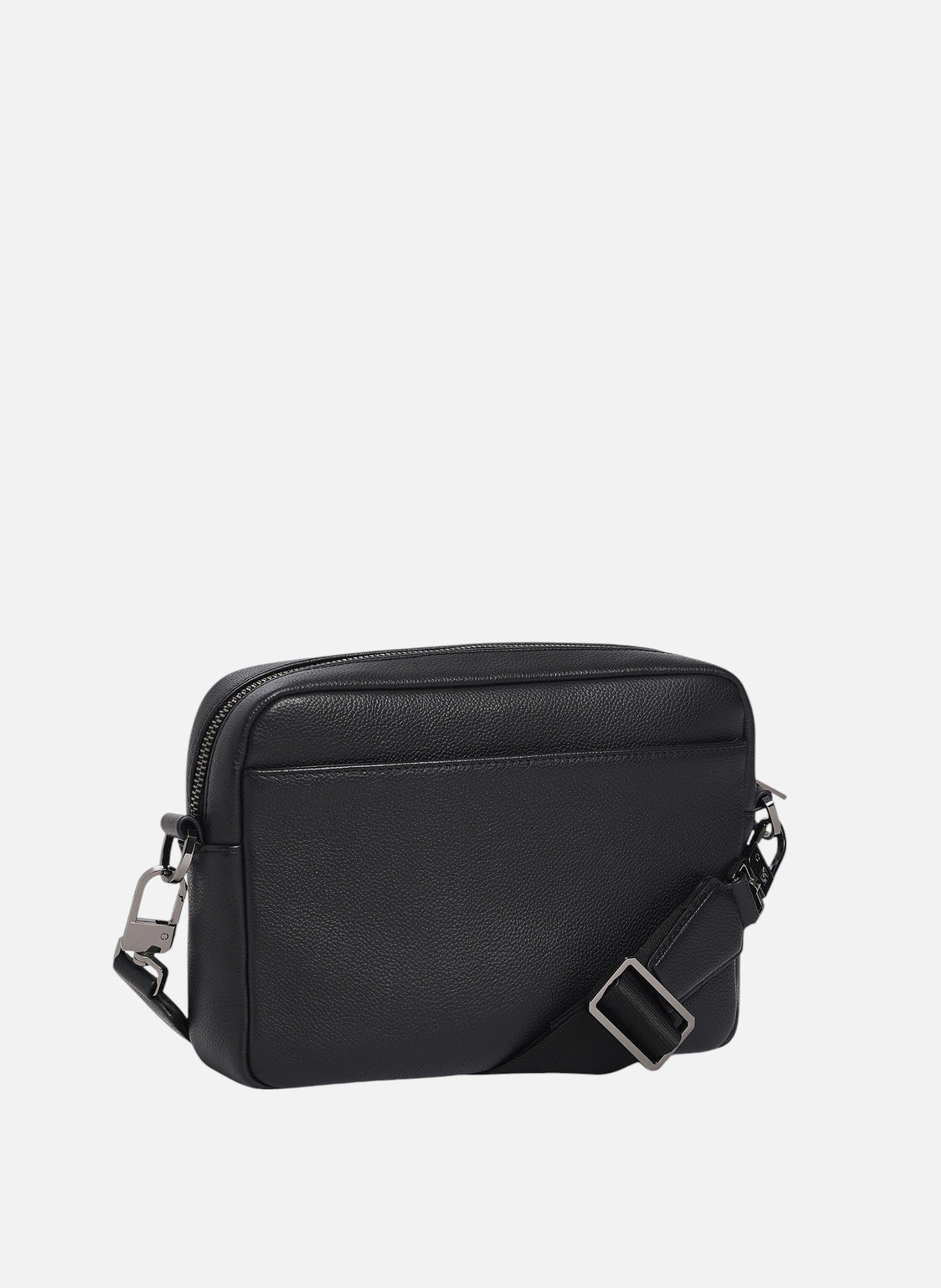 Petit sac bandoulière marceau en cuir grainé LE TANNEUR Noir