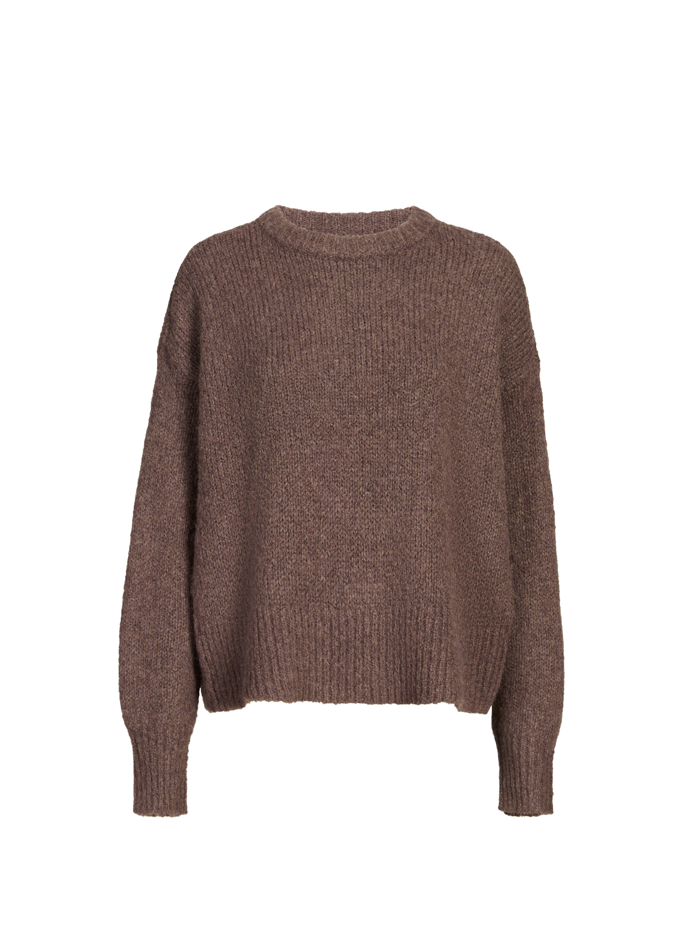 Pull col rond en maille TOPSHOP Marron