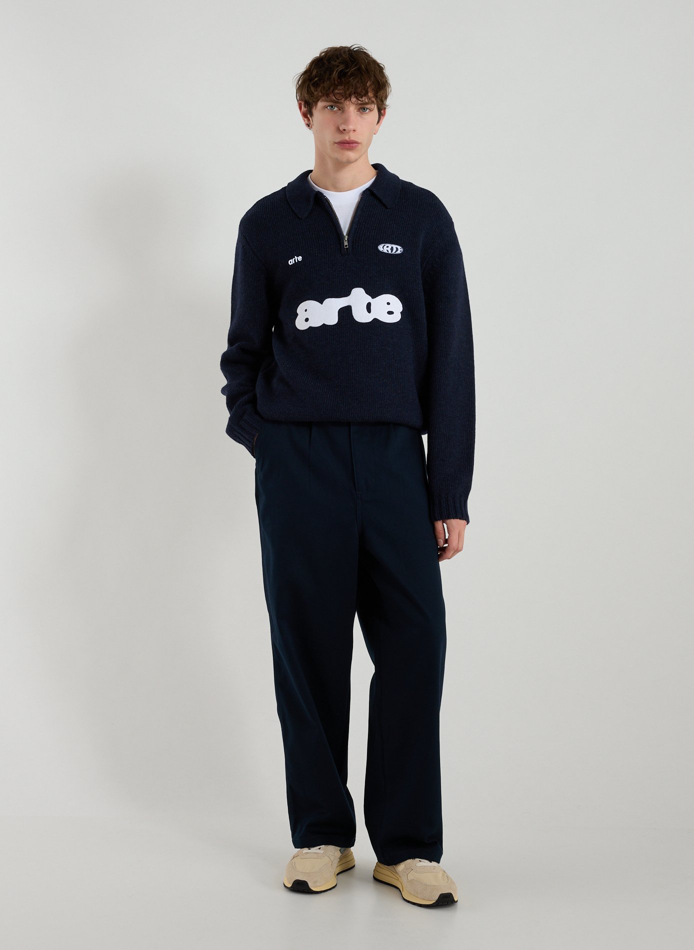 Baskets bi-matière crantées AUTRY Beige