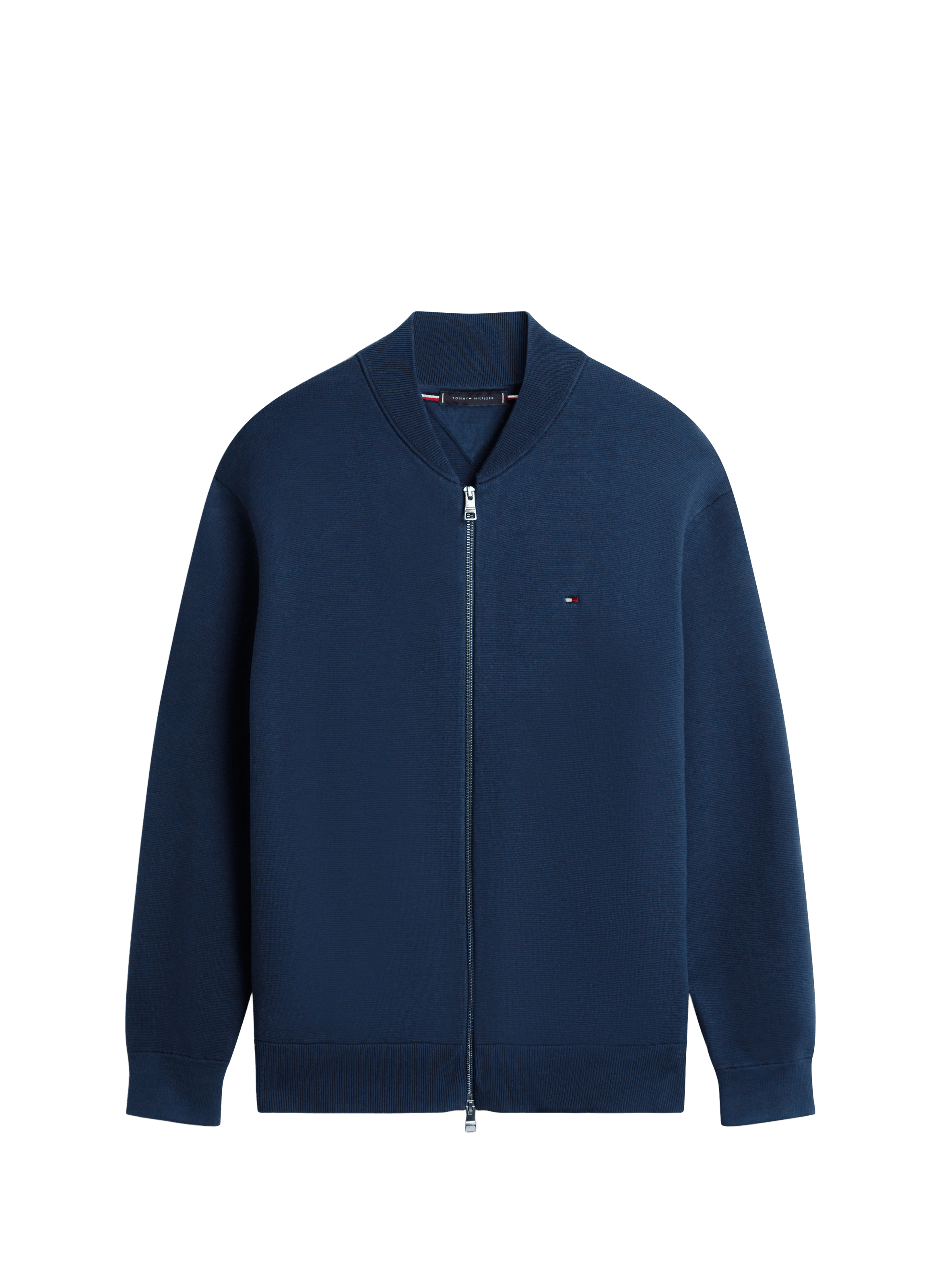 Gilet col montant zipé en coton mélangé TOMMY HILFIGER Bleu