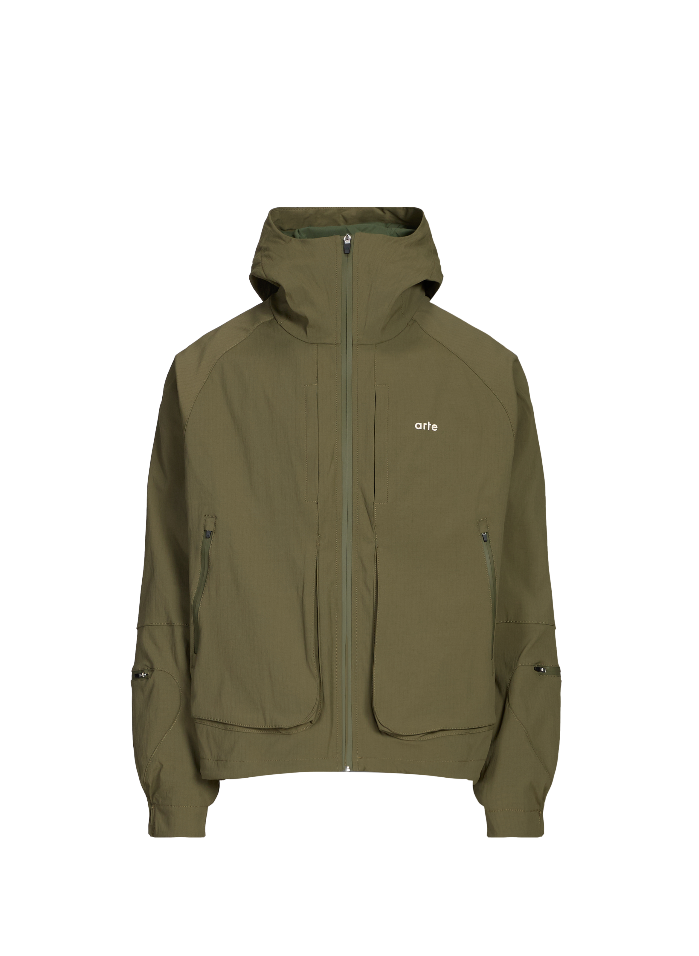 ARTE ANTWERP Blouson uni à capuche Vert