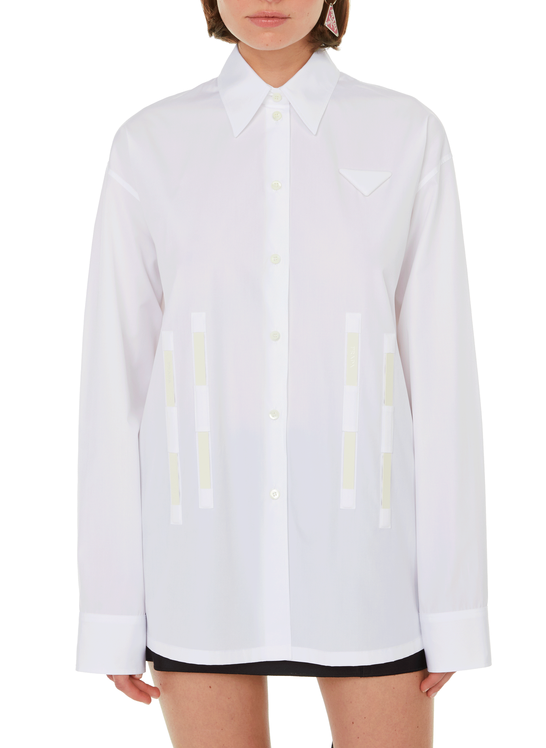 Cotton poplin shirt PRADA White