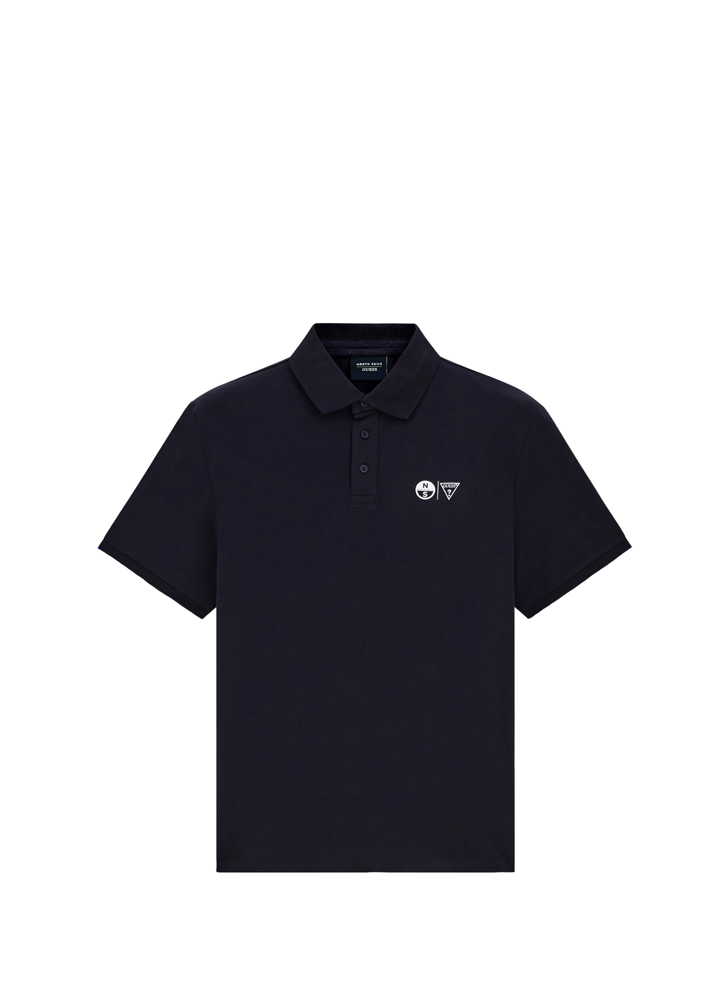 Polo uni en coton mélangé GUESS Bleu