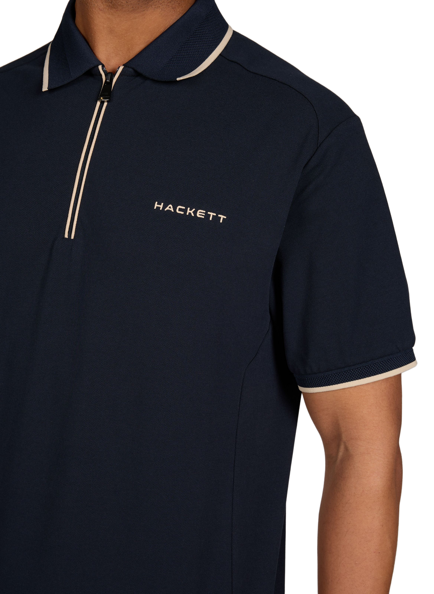Polo à manches courtes en coton mélangé HACKETT Bleu
