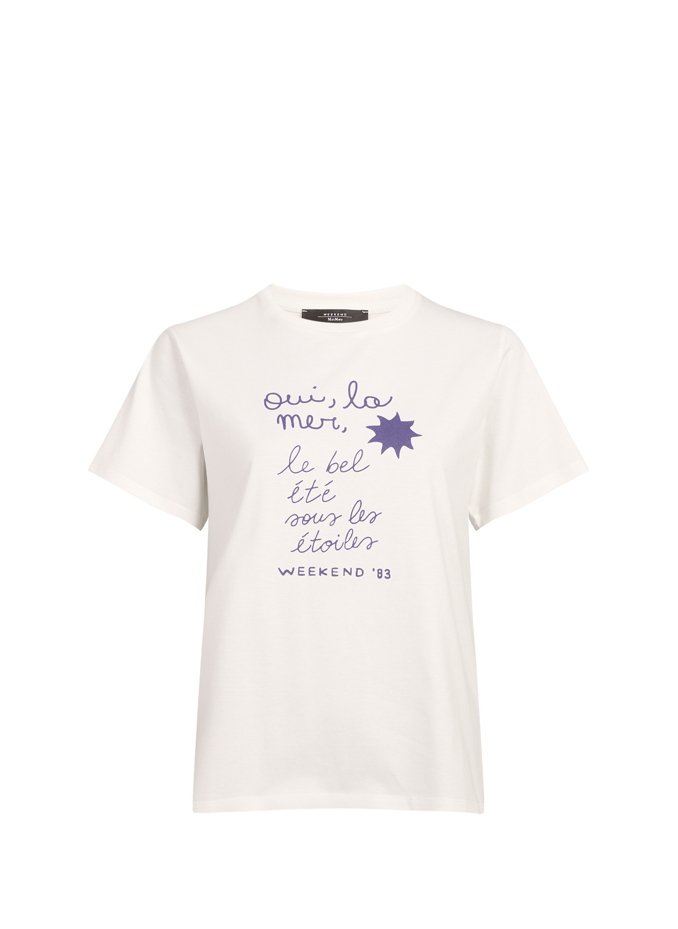 Tee-shirt droit imprimé en coton MAX MARA WEEK END Blanc