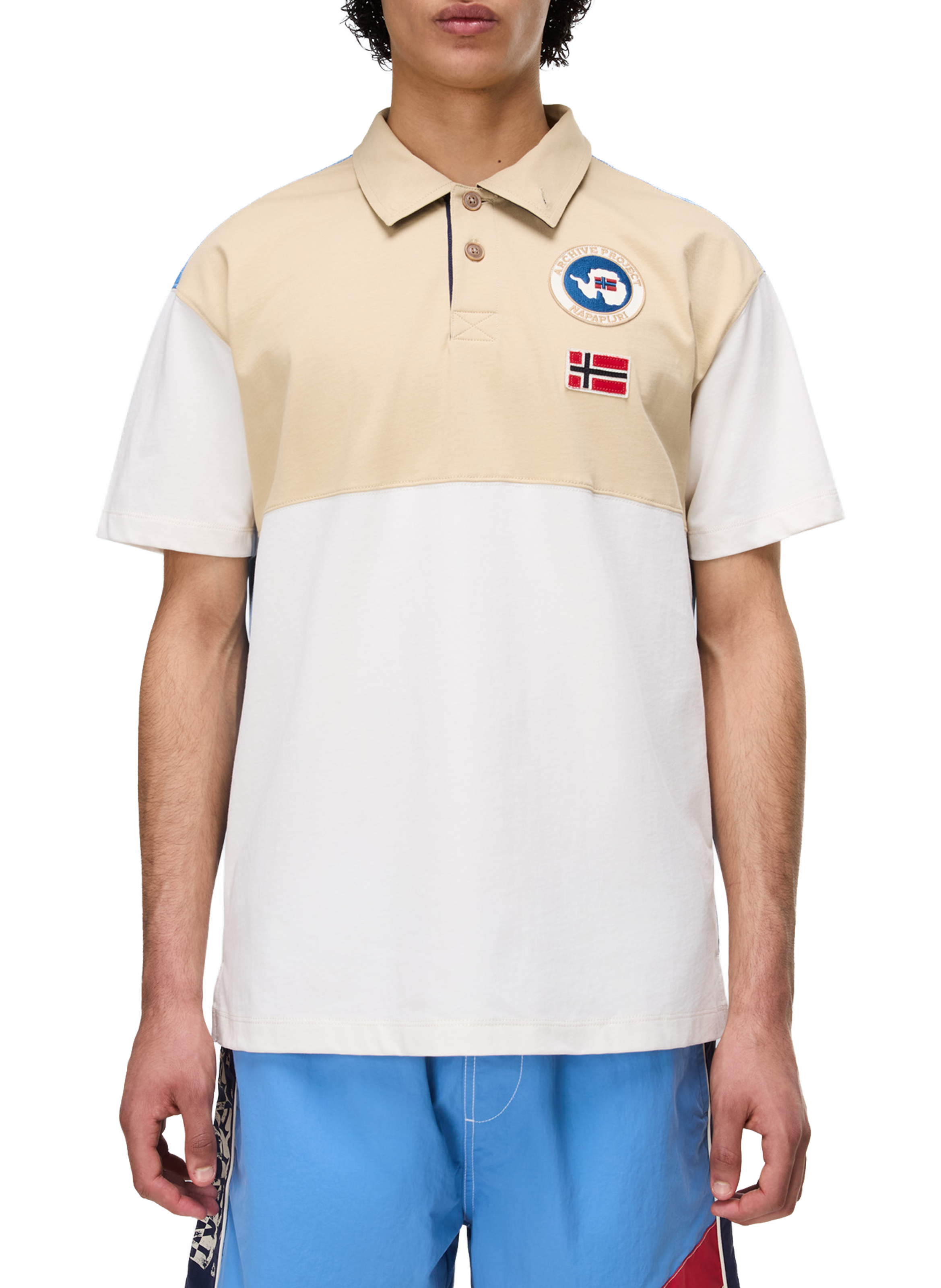 Polo manches courtes Reflect à logo en coton NAPAPIJRI Blanc