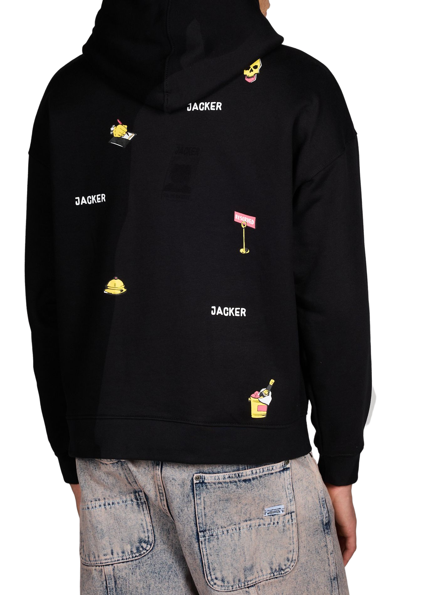 Oversized cotton patterned sweatshirt JACKER. Black